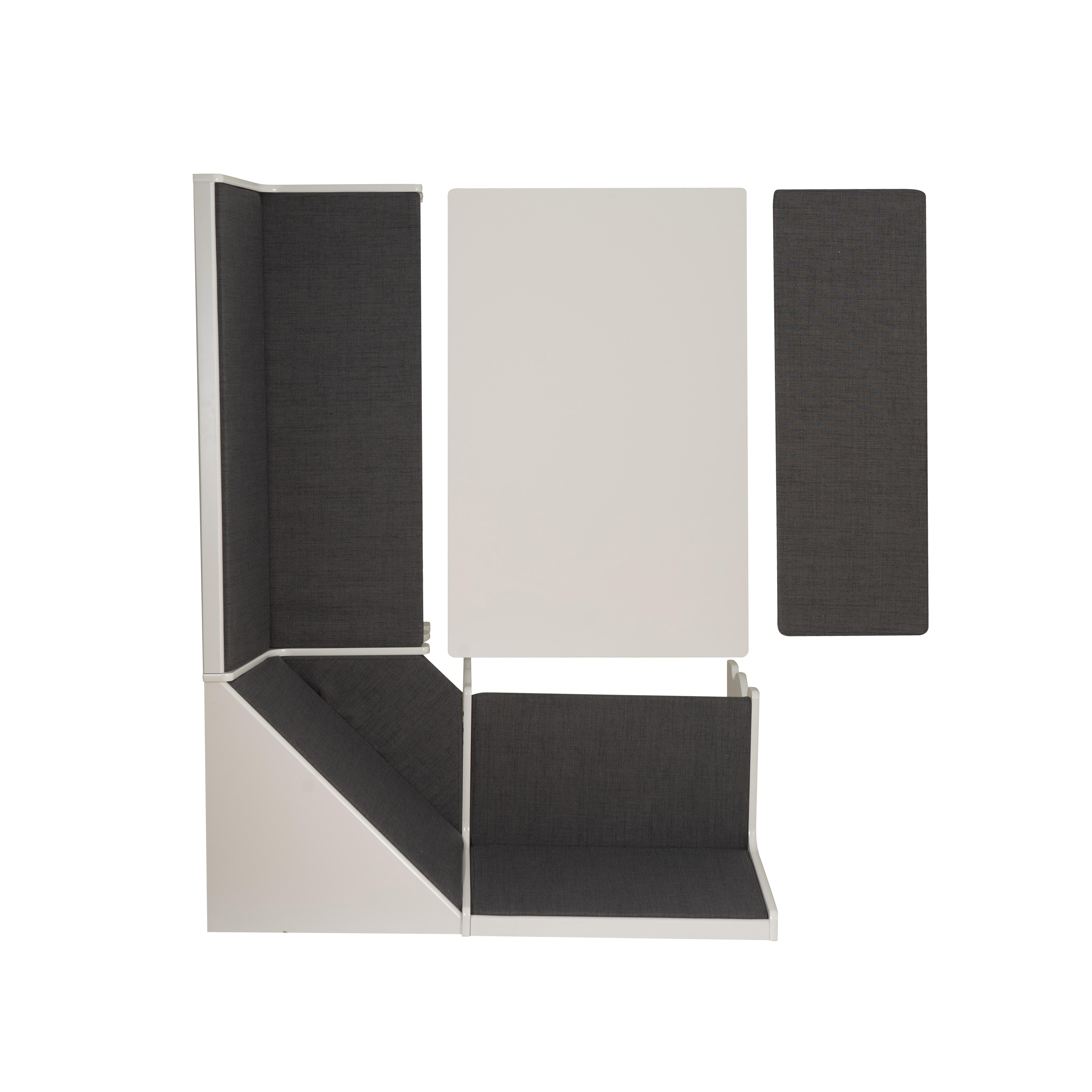Linon Lela Charcoal Nook, White/Charcoal, large