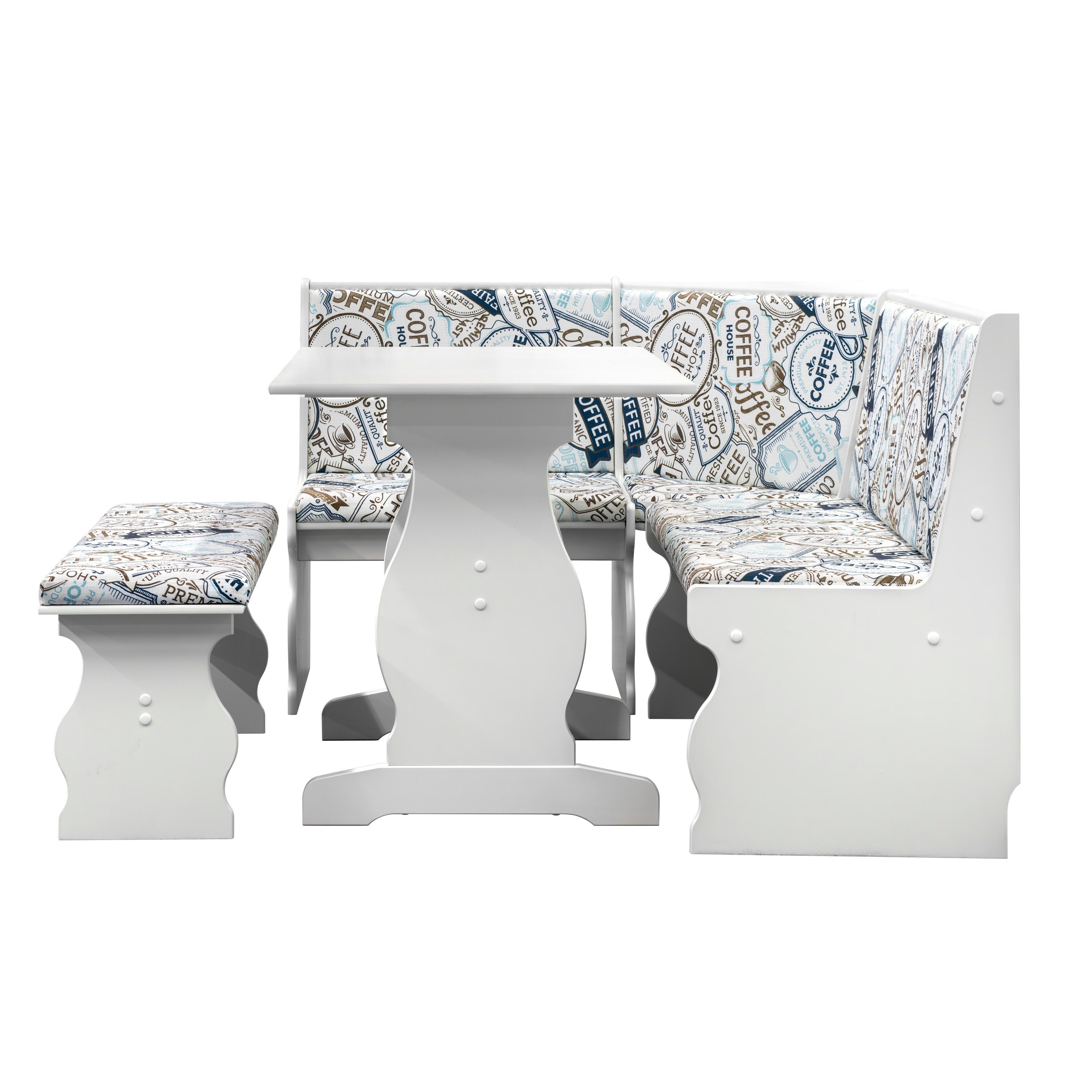 Linon Lela Coffee Nook, White/Multi, large