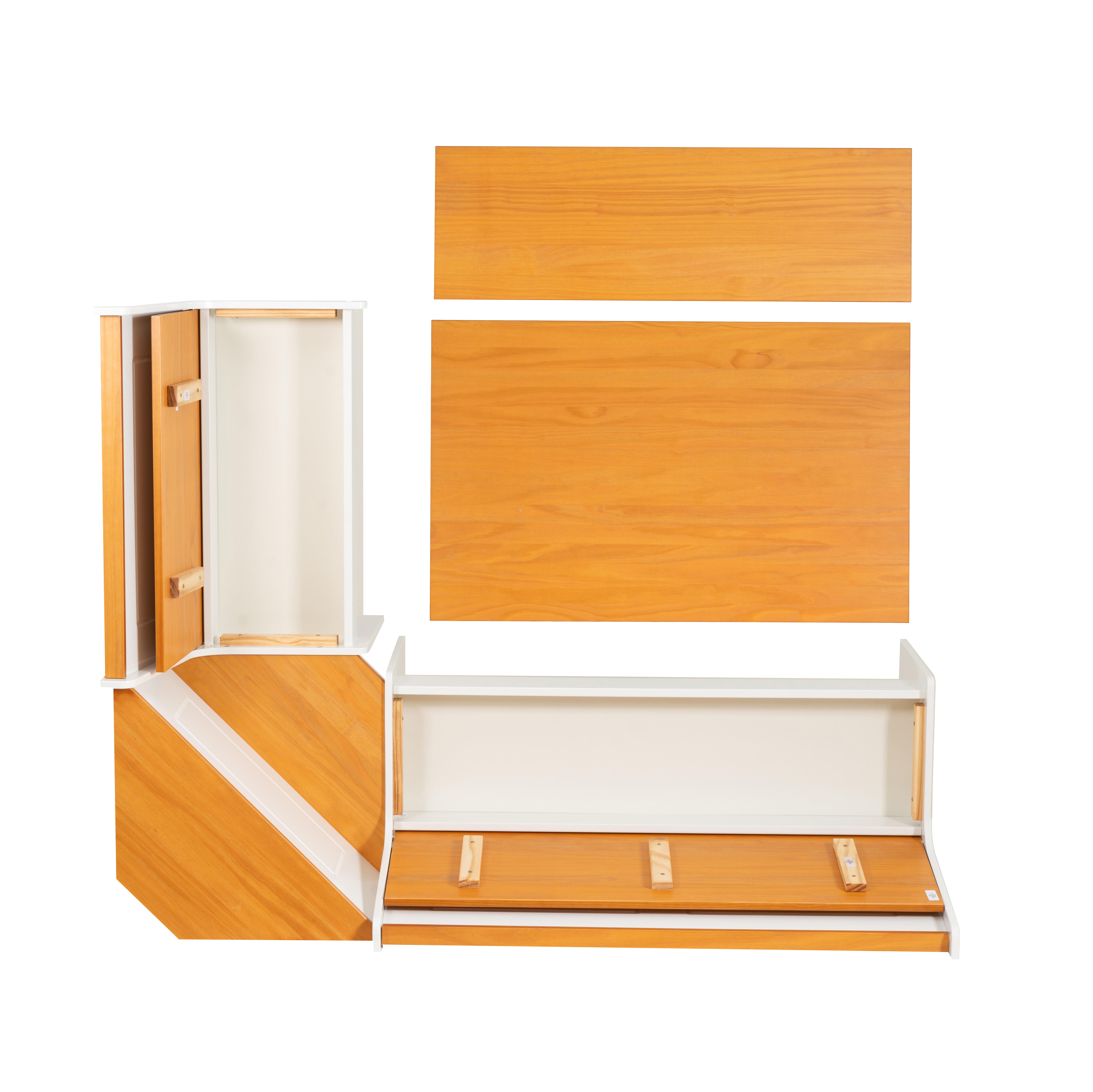 Linon Austell White and Pine Nook, White/Natural, large