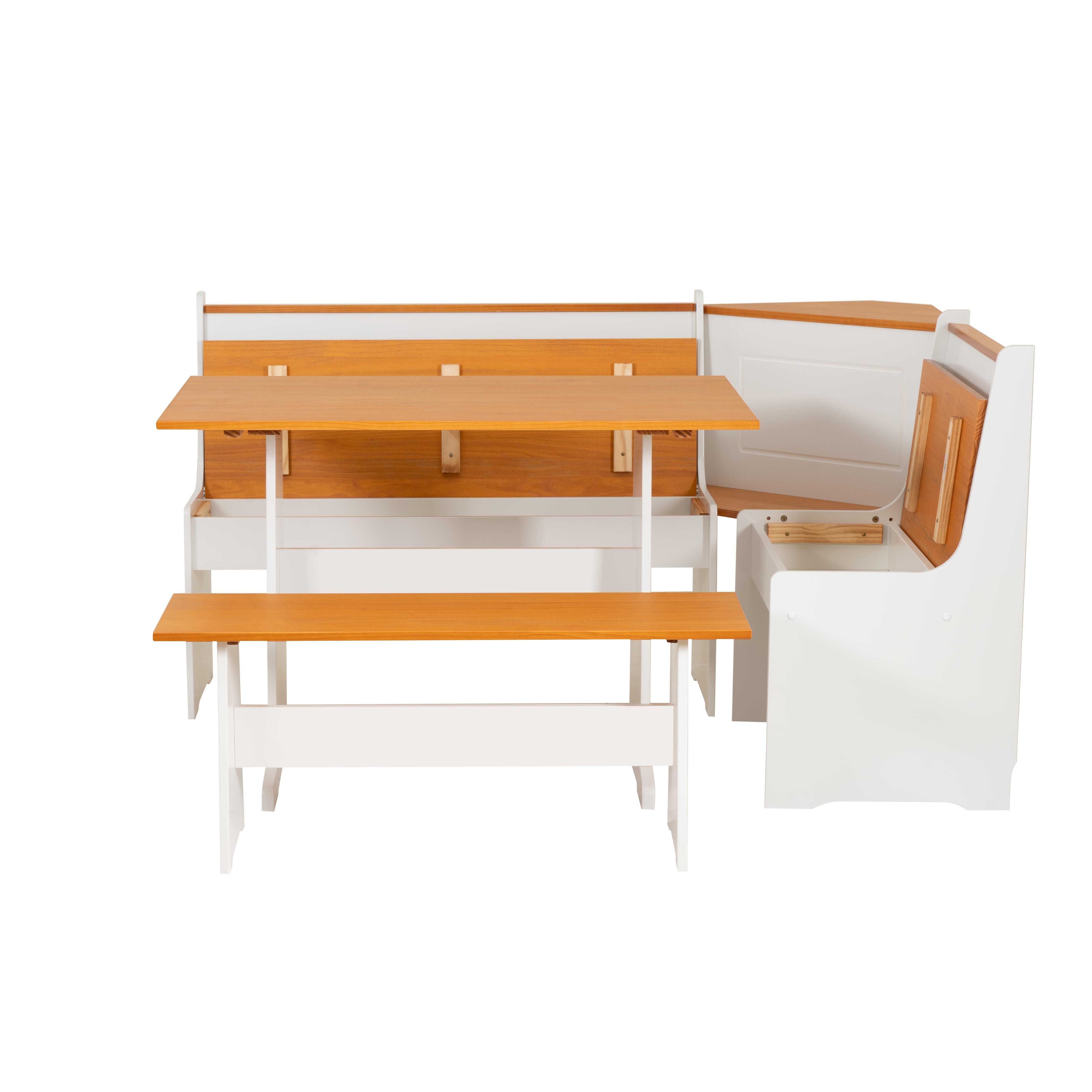 Linon Austell White and Pine Nook, White/Natural, large