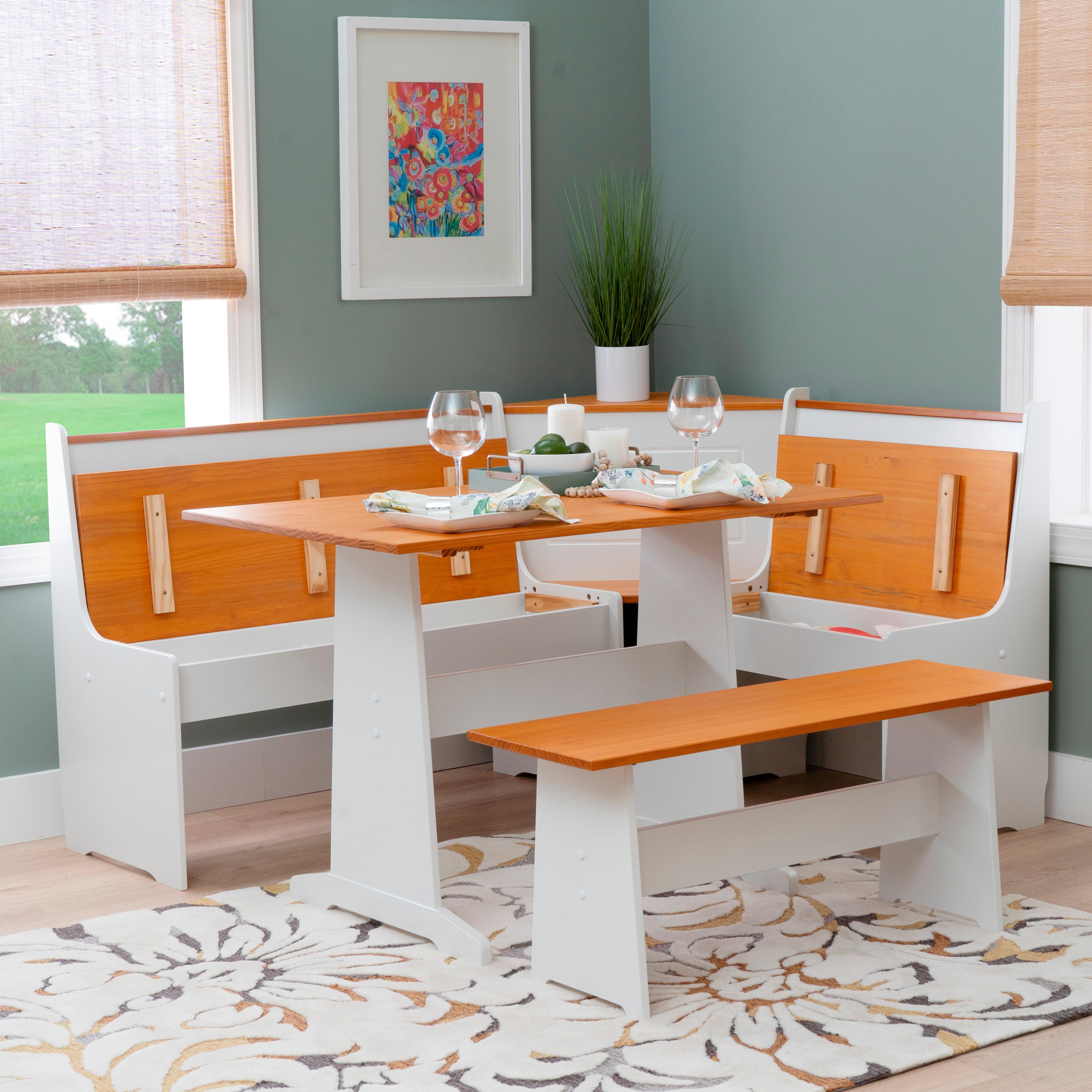 Linon Austell White and Pine Nook, White/Natural, large