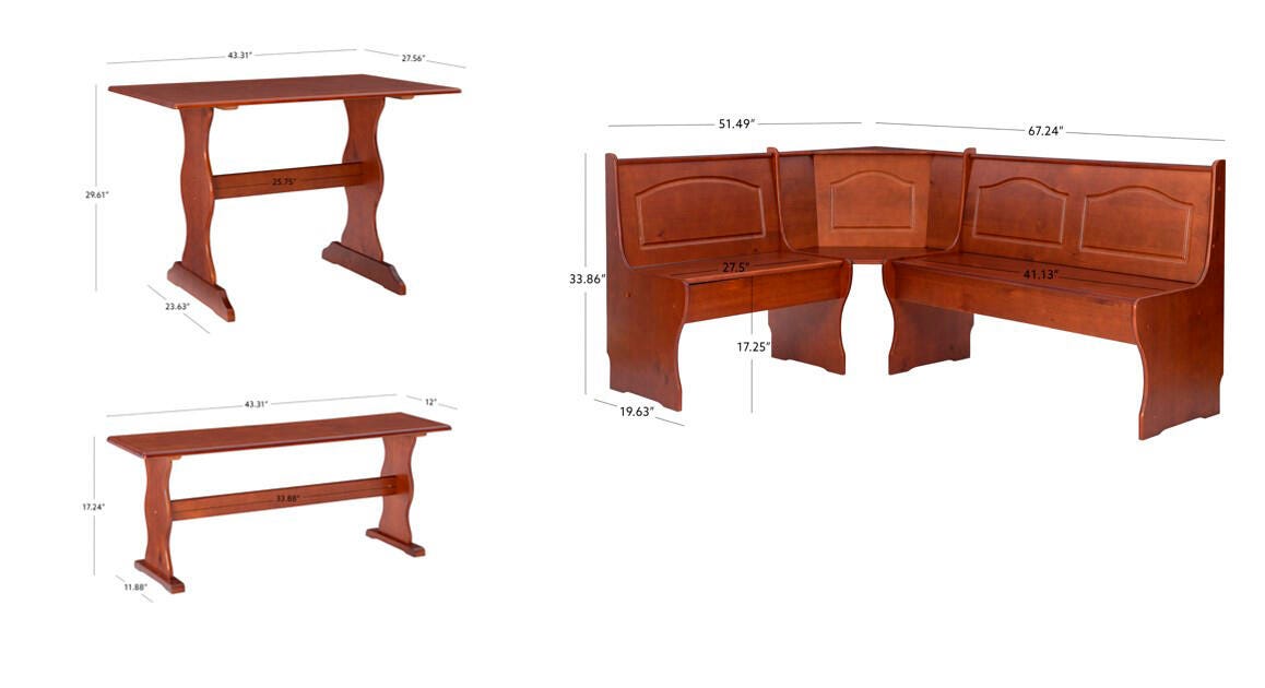 Linon Hanah Walnut Nook, Walnut Brown, large