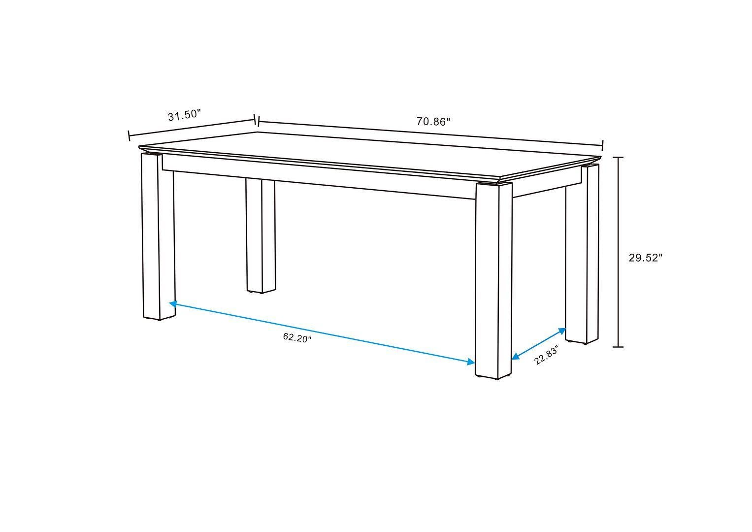 Manhattan Comfort Rockaway Dining Table, Black, large