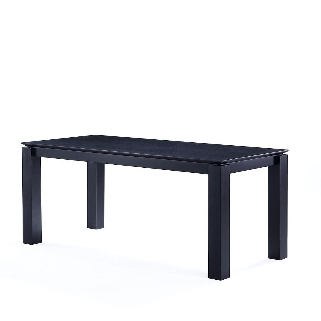 Manhattan Comfort Rockaway and Hamlet Dining Table and 8 Chairs, Black/Natural Cane, large