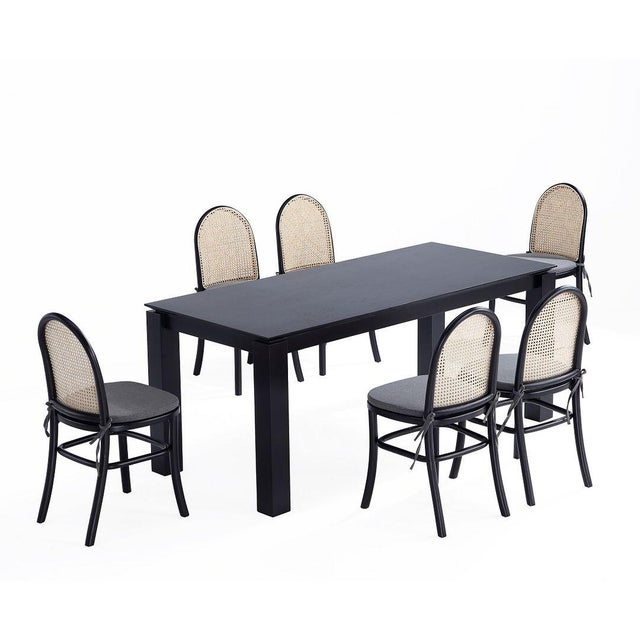 Manhattan Comfort Rockaway and Paragon Dining Table and 6 Chairs