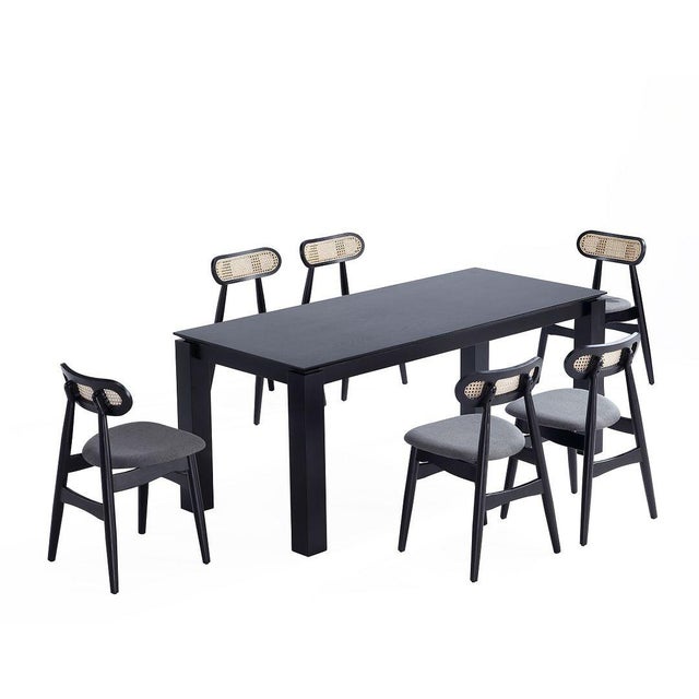 Manhattan Comfort Rockaway and Colbert Dining Table and 6 Chairs