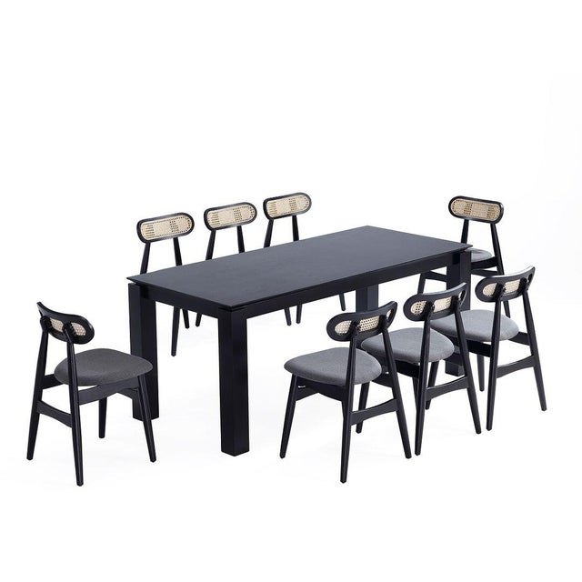 Manhattan Comfort Rockaway and Paragon Dining Table and 8 Chairs