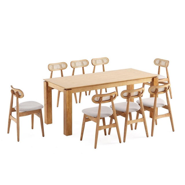 Manhattan Comfort Rockaway and Colbert Dining Table and 8 Chairs