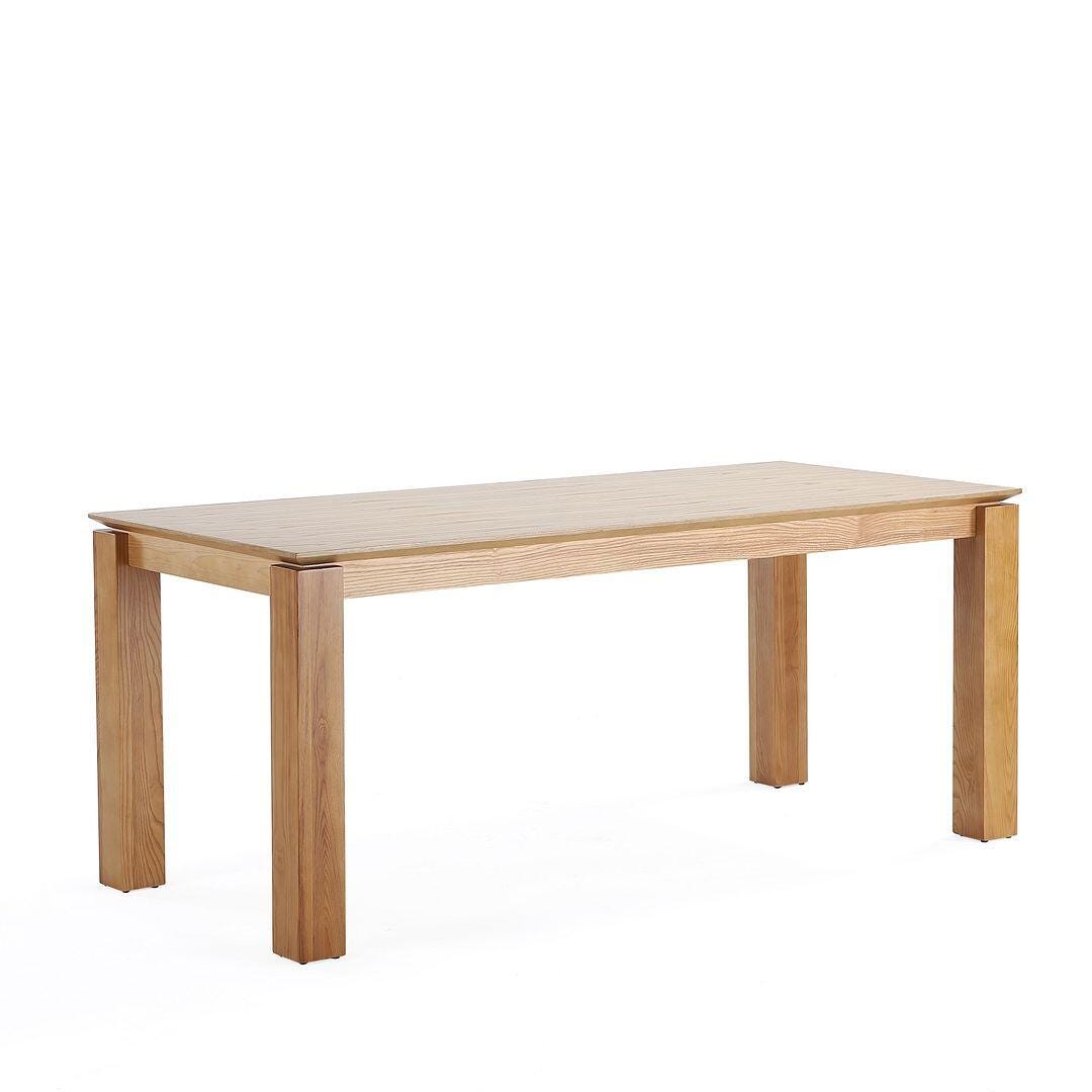 Manhattan Comfort Rockaway and Colbert Dining Table and 8 Chairs, Natural/Oatmeal, large