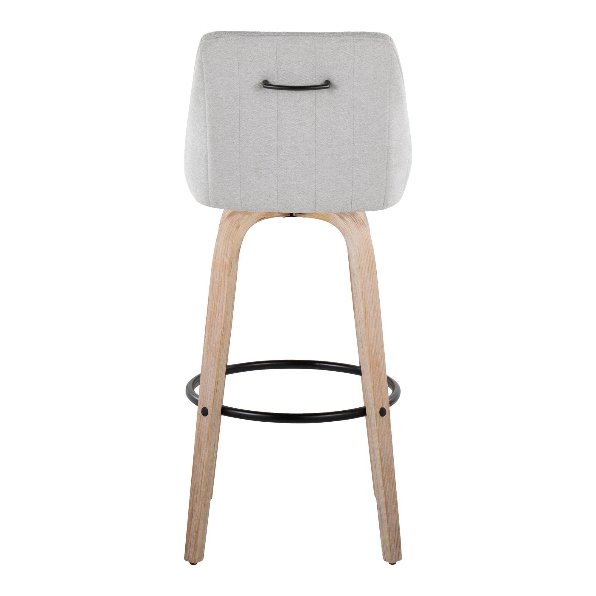 LumiSource Hannah Bar Height Bar Stool (Set of 2), Gray/Black, large