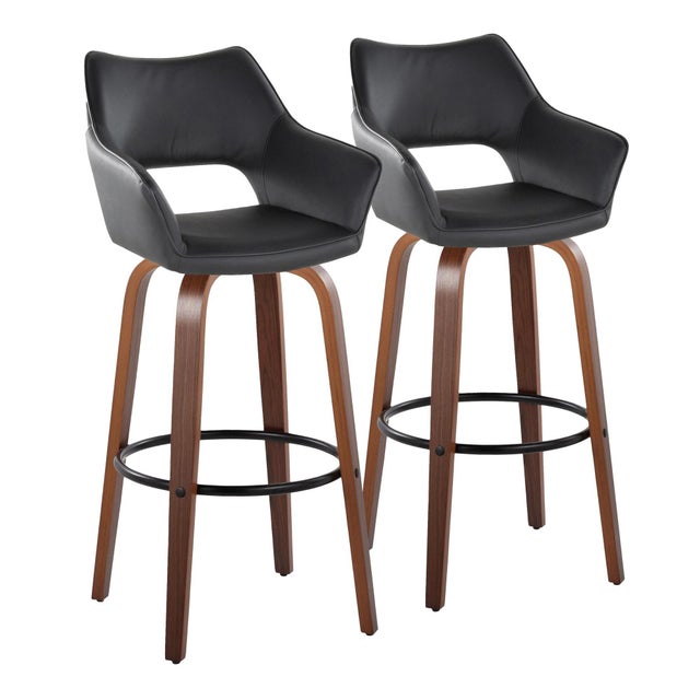 LumiSource Mustang Solid Bar Height Bar Stool (Set of 2)