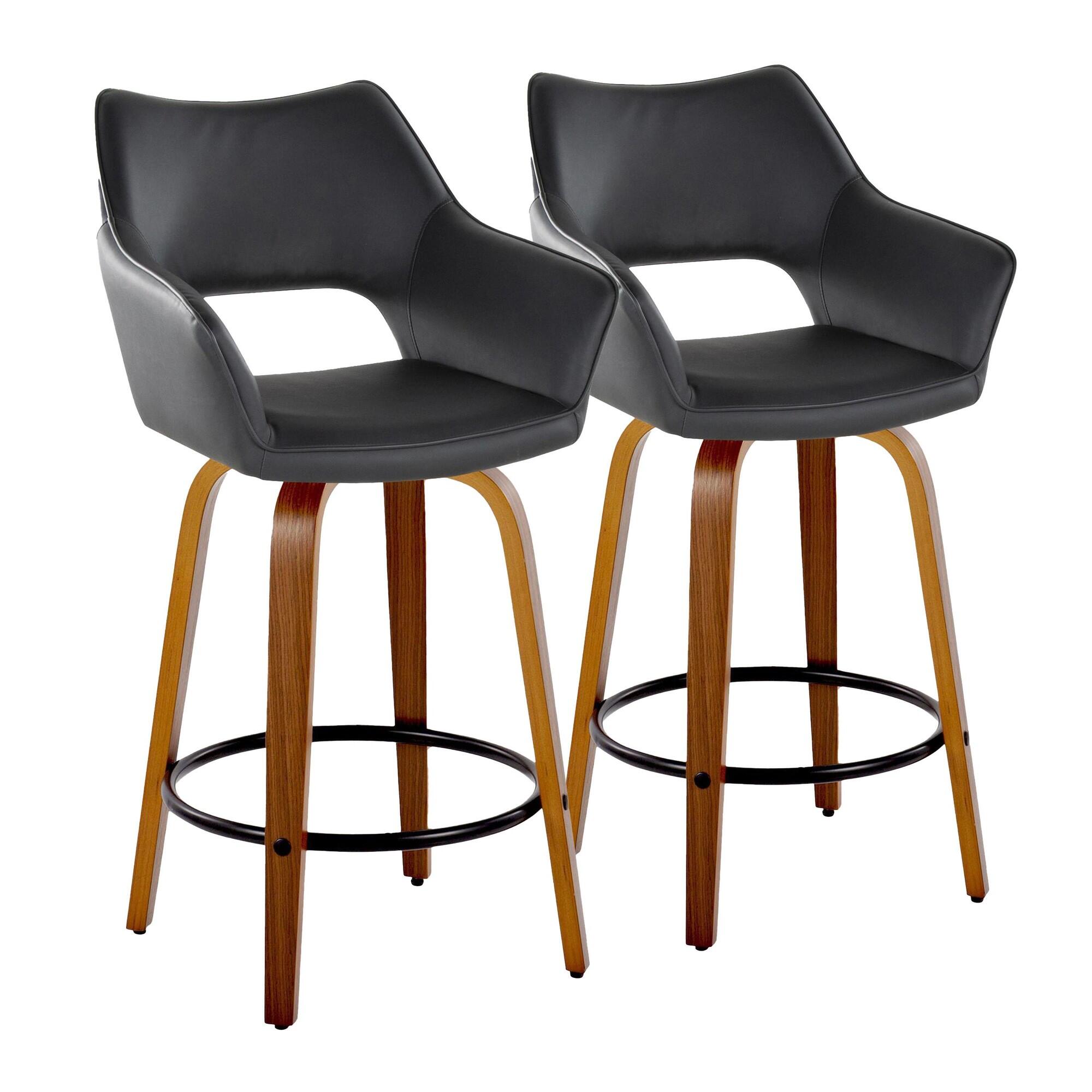 LumiSource Mustang Solid Counter Height Bar Stool (Set of 2)
