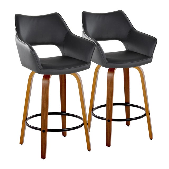 LumiSource Mustang Solid Counter Height Bar Stool (Set of 2)