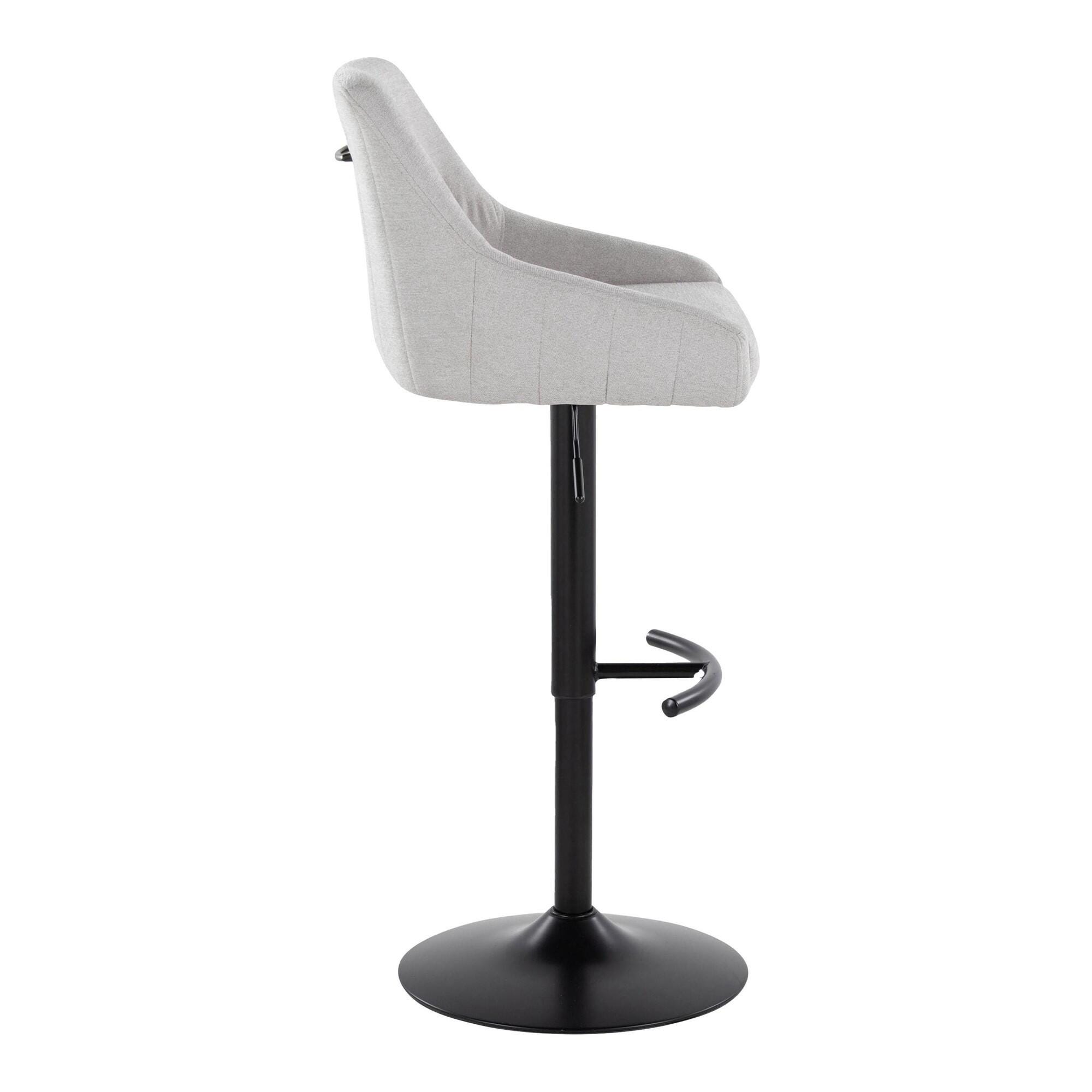 LumiSource Hannah Adjustable Height Barstool (Set of 2), Black/Gray, large