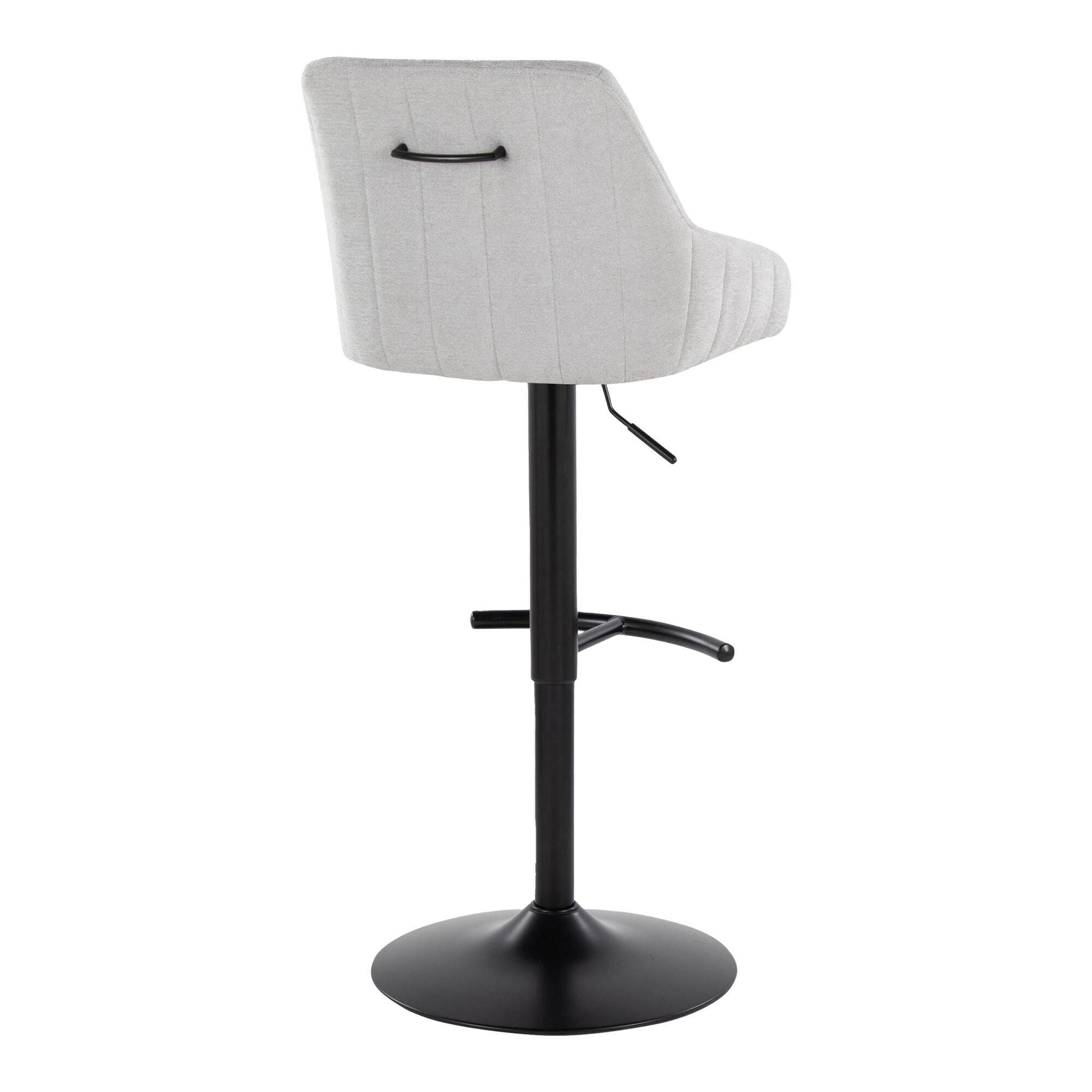 LumiSource Hannah Adjustable Height Barstool (Set of 2), Black/Gray, large