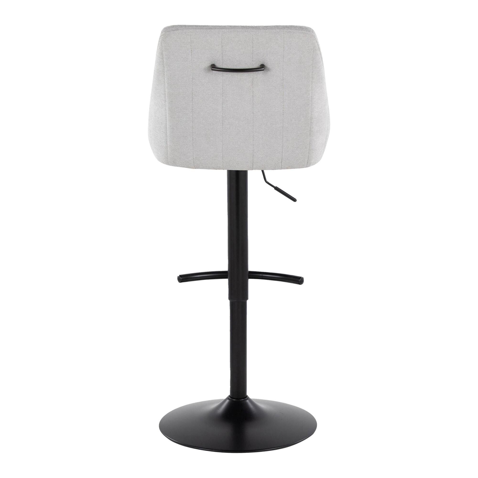 LumiSource Hannah Adjustable Height Barstool (Set of 2), Black/Gray, large