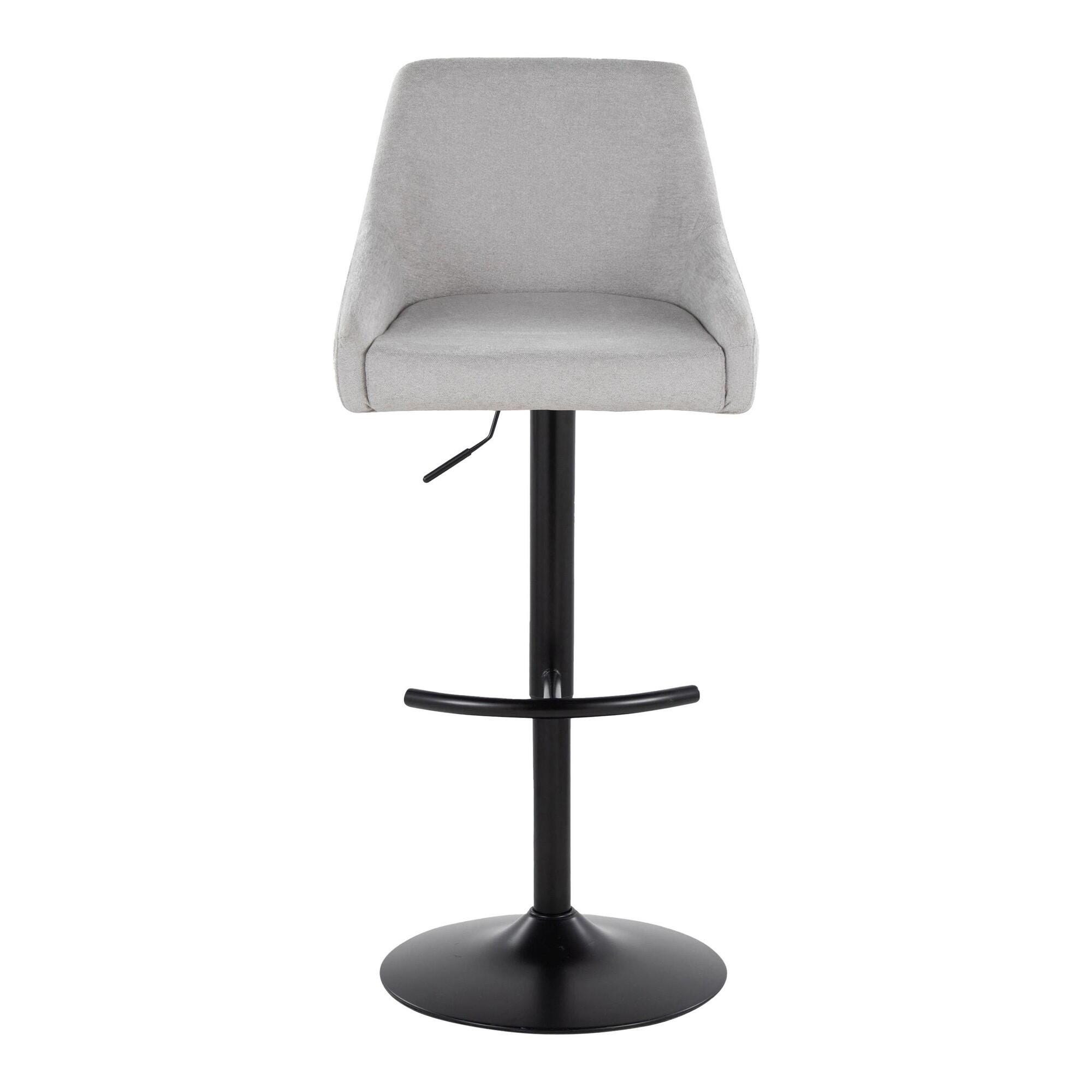 LumiSource Hannah Adjustable Height Barstool (Set of 2), Black/Gray, large