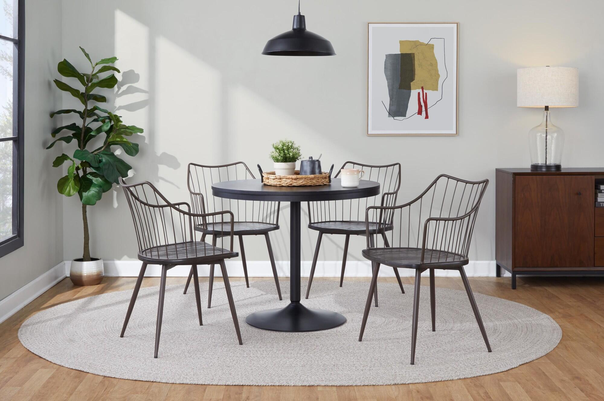 LumiSource Dakota Winston Dining Table and 4 Chairs, , large