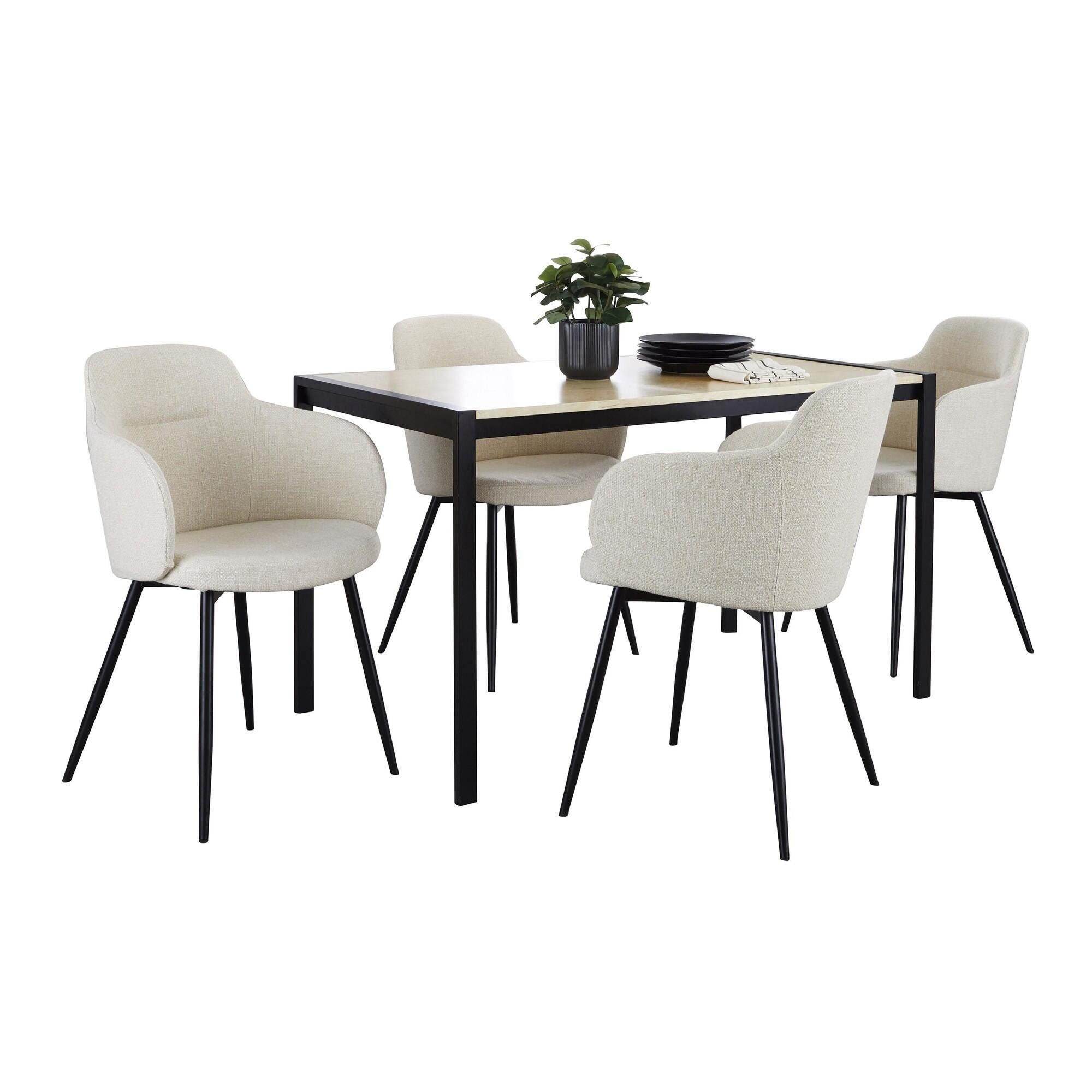 LumiSource Fuji Boyne Dining Table and 4 Chairs, , large