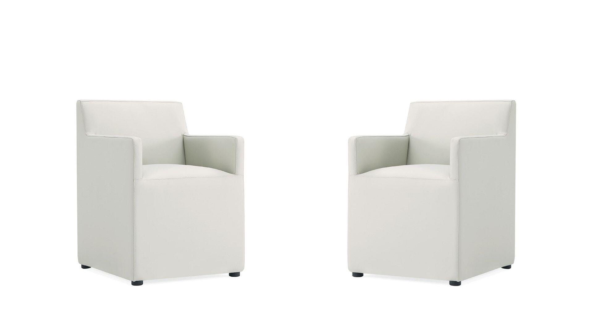 Manhattan Comfort Anna Upholstered Dining Armchair (Set of 2), Stone Gray, large