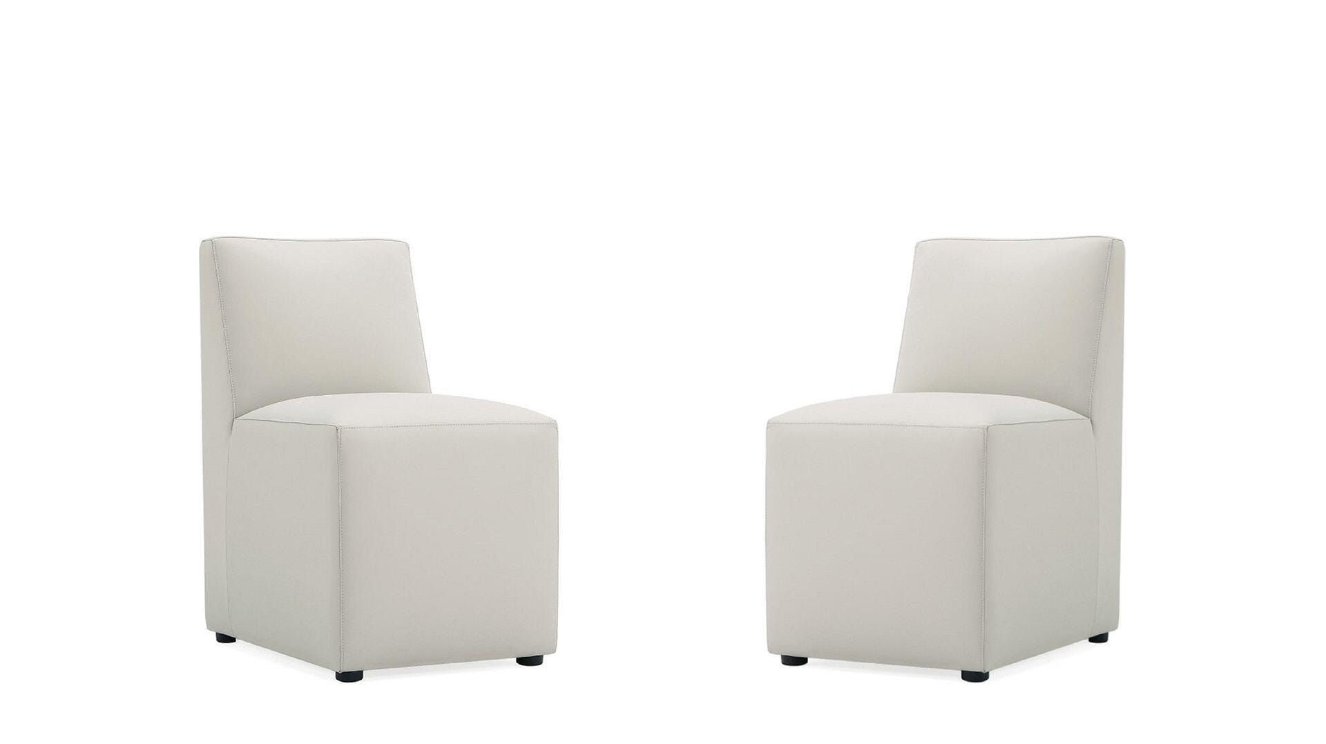 Manhattan Comfort Anna Upholstered Dining Chair (Set of 2), Stone Gray, large