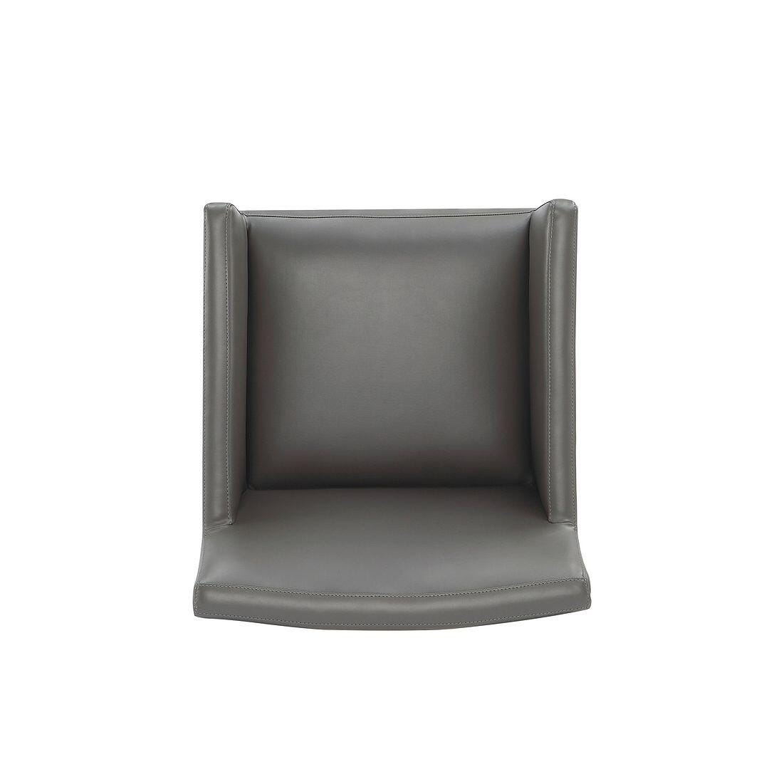 Manhattan Comfort Anna Upholstered Dining Armchair (Set of 2), Pewter, large