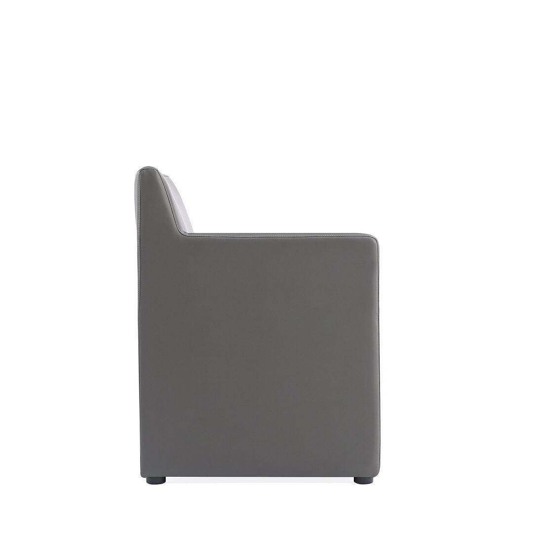 Manhattan Comfort Anna Upholstered Dining Armchair (Set of 2), Pewter, large