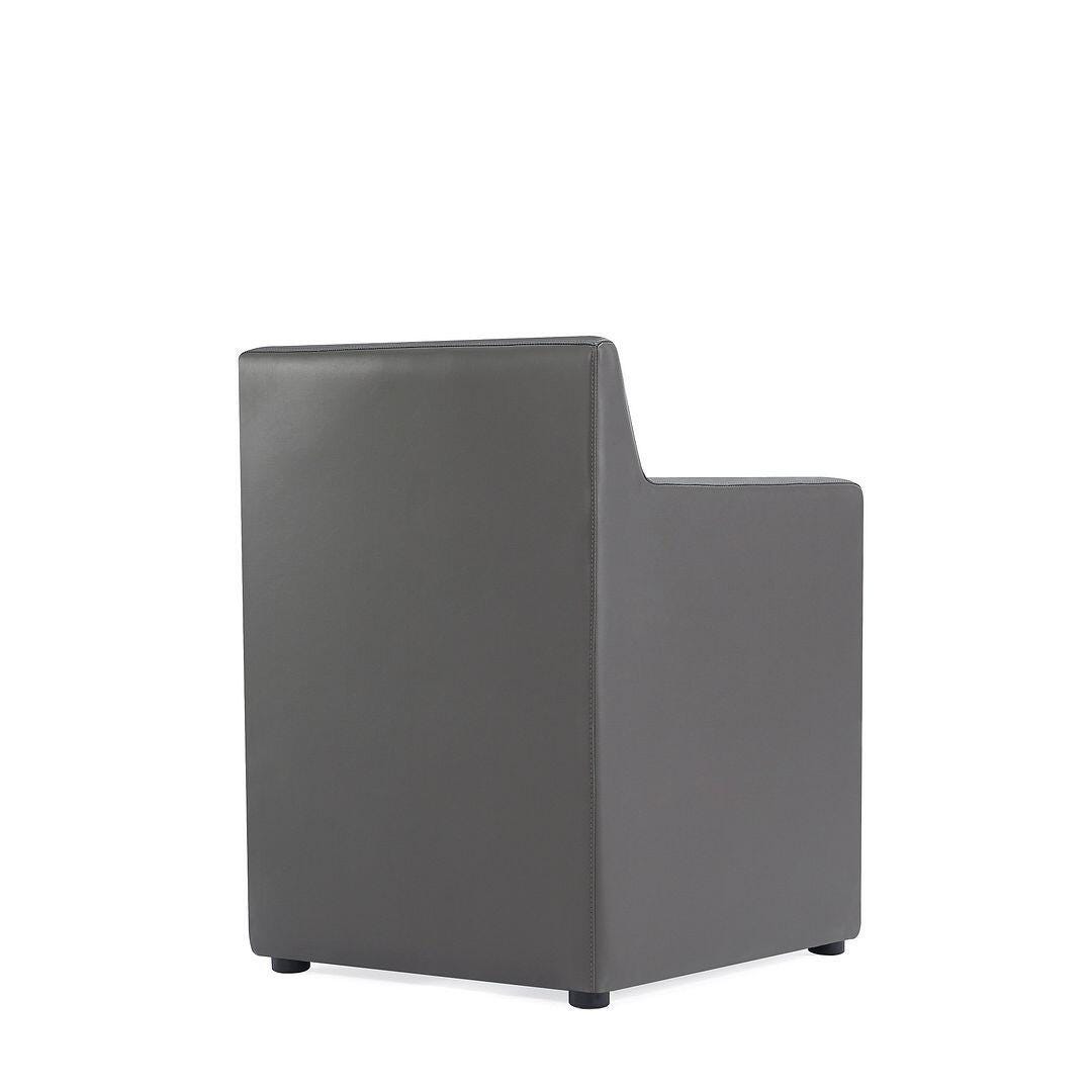 Manhattan Comfort Anna Upholstered Dining Armchair (Set of 2), Pewter, large