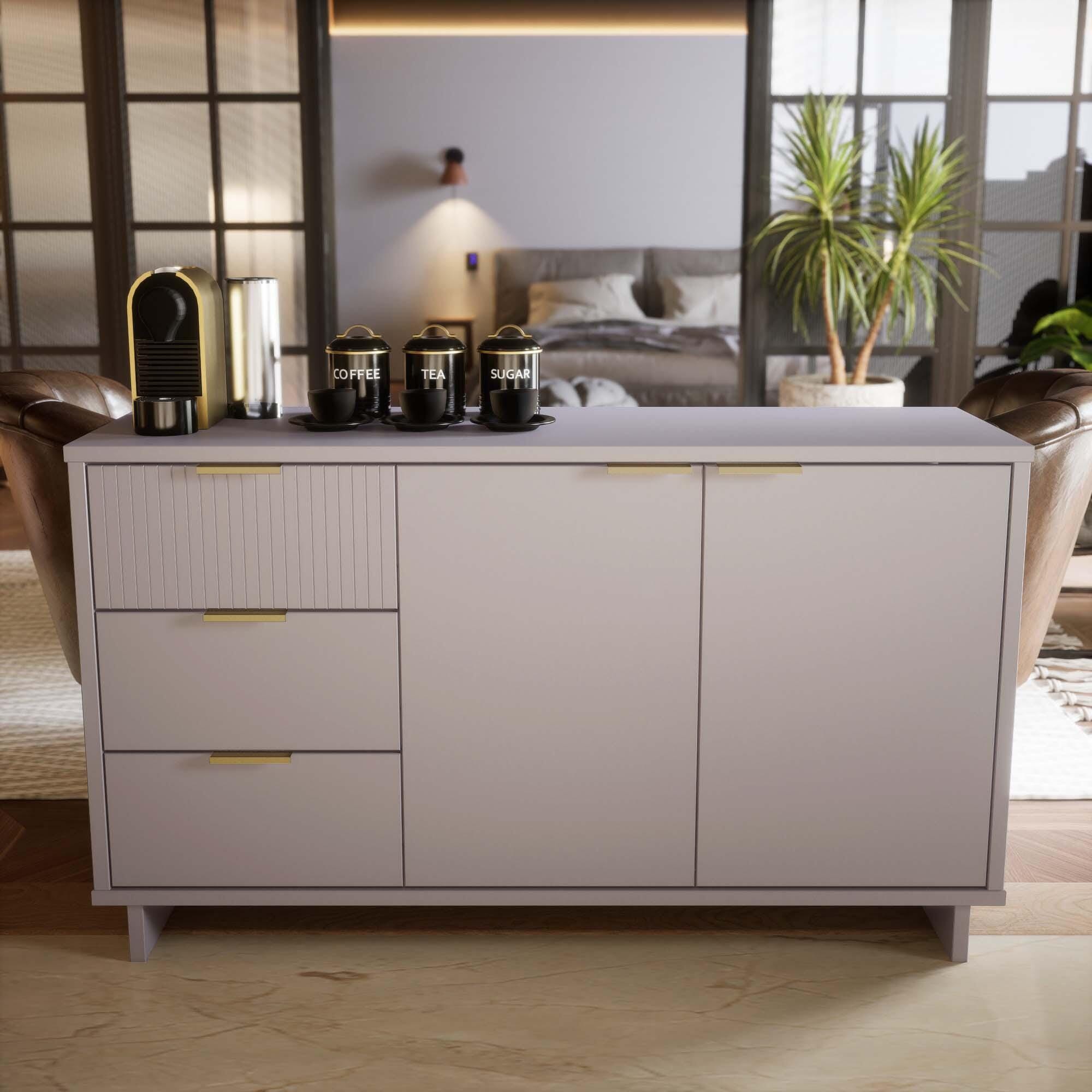 Manhattan Comfort Granville Sideboard, Light Gray, rollover