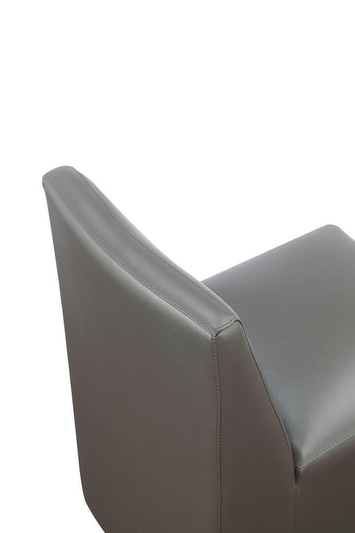 Manhattan Comfort Anna Upholstered Dining Chair (Set of 2), Pewter, large