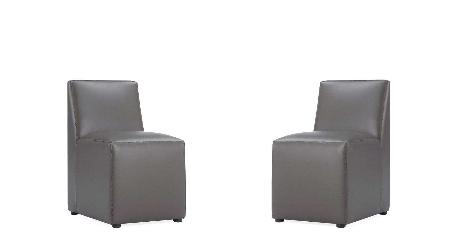Manhattan Comfort Anna Upholstered Dining Chair (Set of 2), Pewter, large