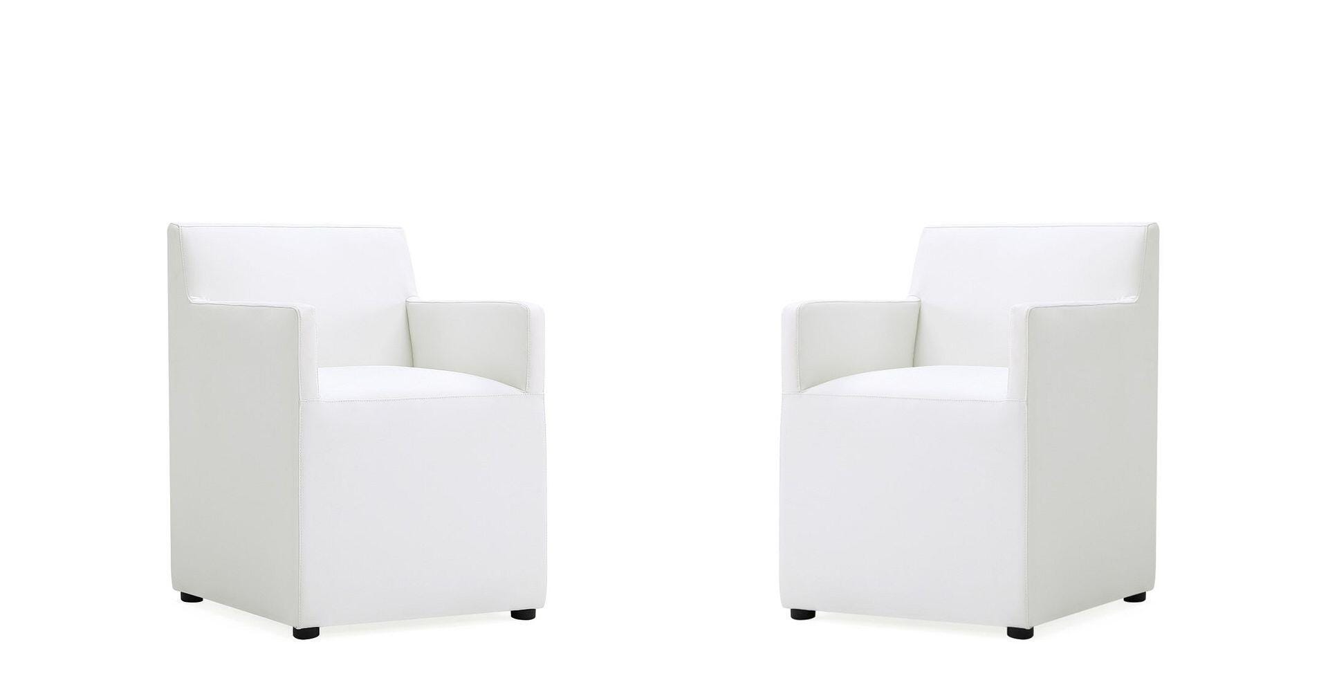 Manhattan Comfort Anna Upholstered Dining Armchair (Set of 2), Cream, large
