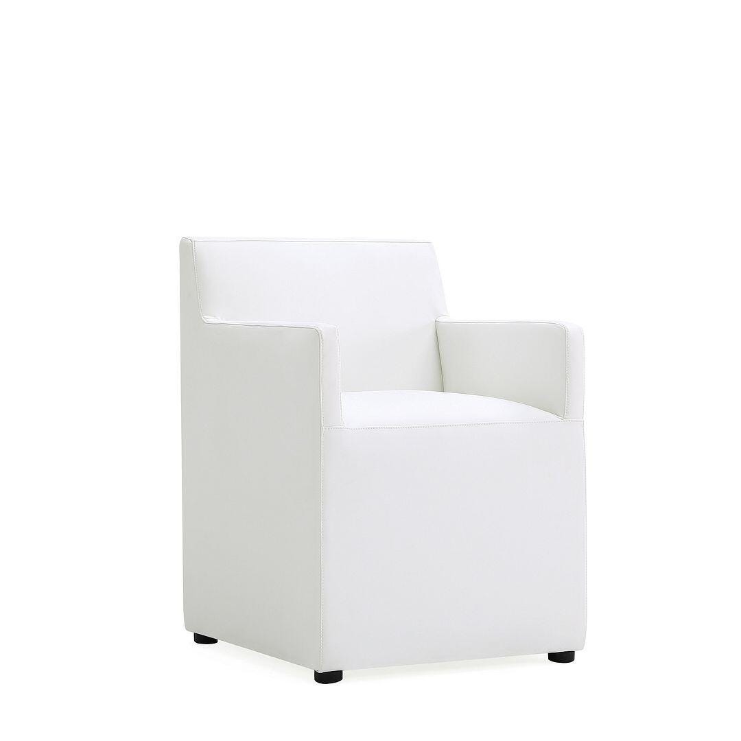 Manhattan Comfort Anna Upholstered Dining Armchair (Set of 2), Cream, large