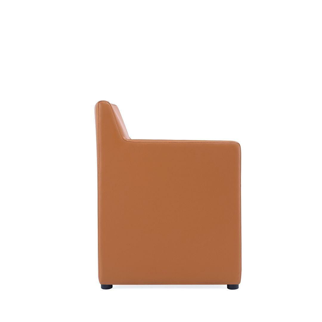 Manhattan Comfort Anna Upholstered Dining Armchair (Set of 2), Saddle, large