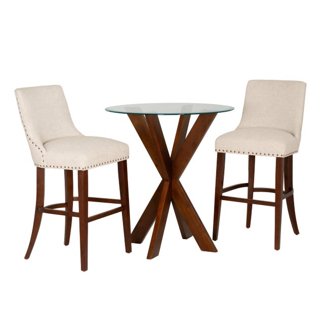 Linon Gentry Bar Height Dining Table and 2 Bar Stools