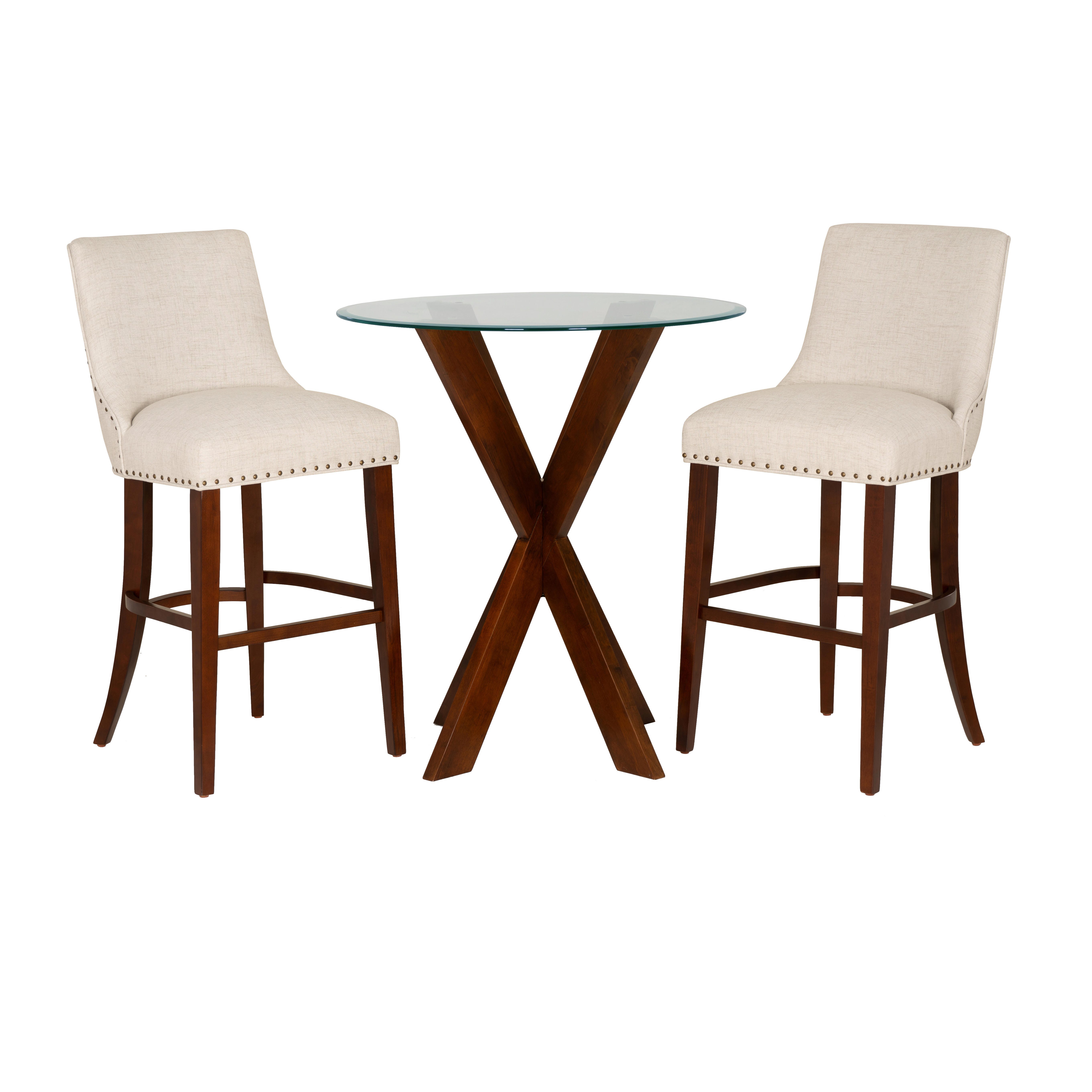 Linon Gentry Bar Height Dining Table and 2 Bar Stools, , large