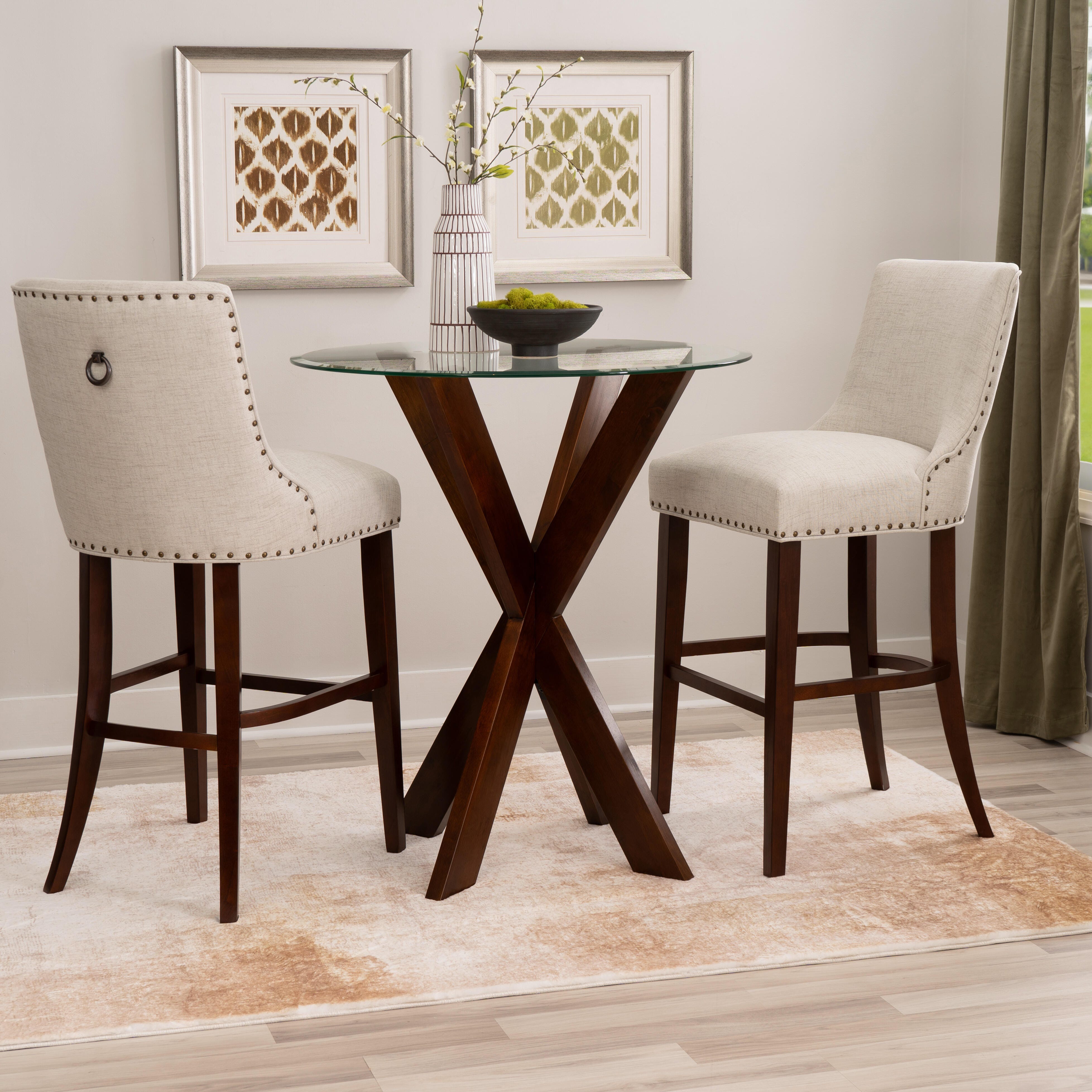 Linon Gentry Bar Height Dining Table and 2 Bar Stools, , large