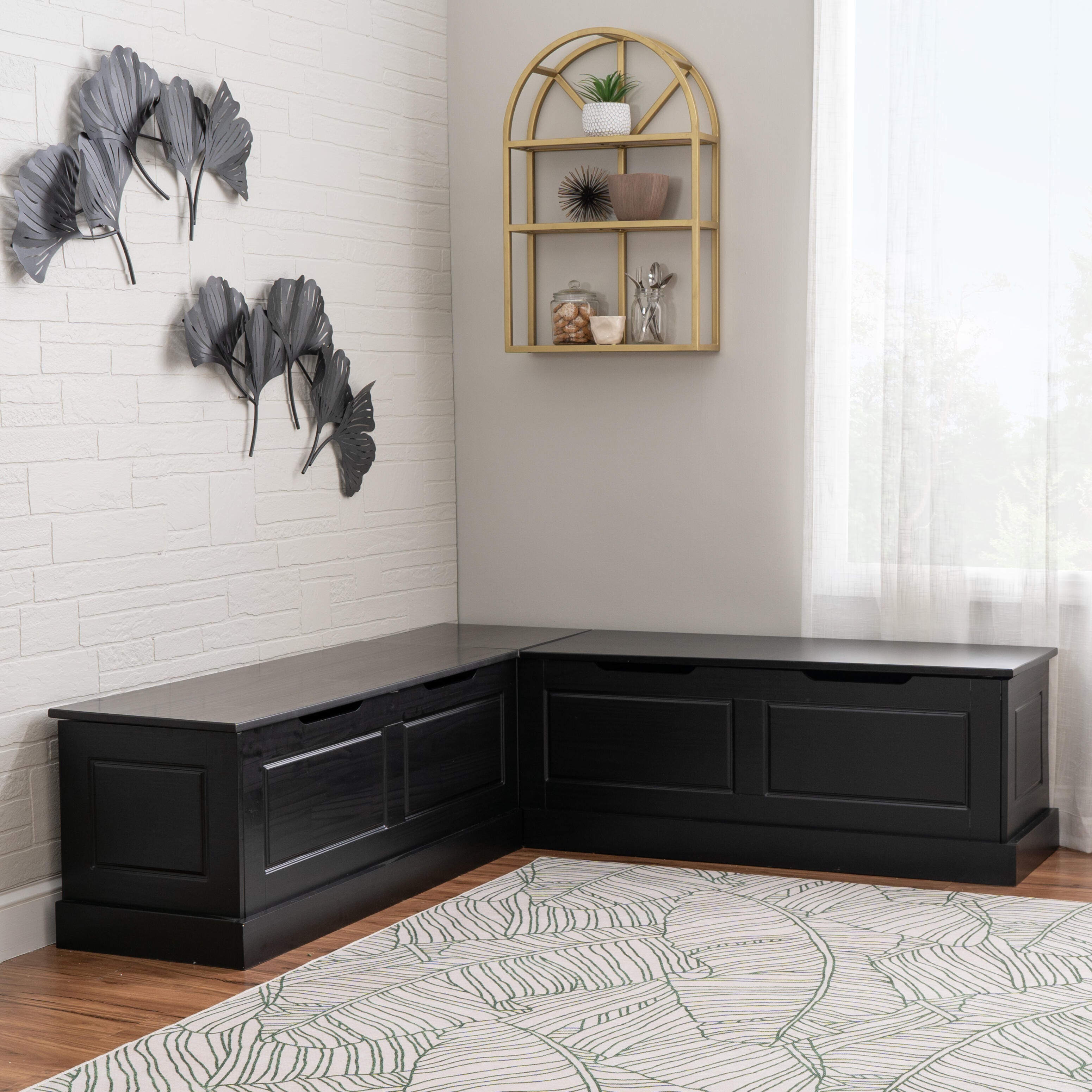 Linon Landin Norah Pedestal Breakfast Nook, , large