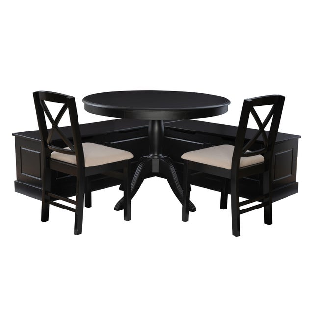 Linon Landin Torino Pedestal Breakfast Nook, Black