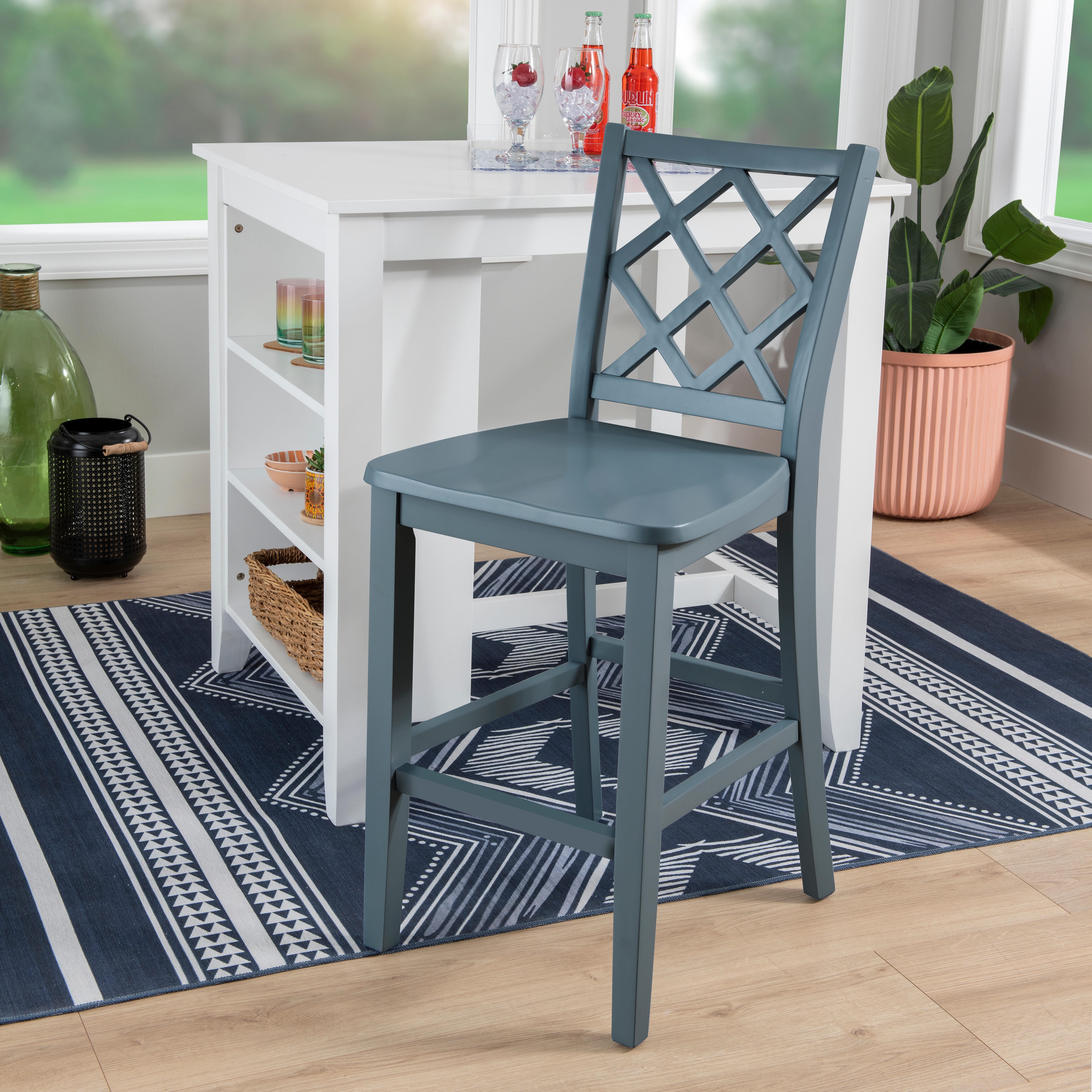 Linon Kolt Counter Height Dining Table and 2 Barstools, Graphite, large