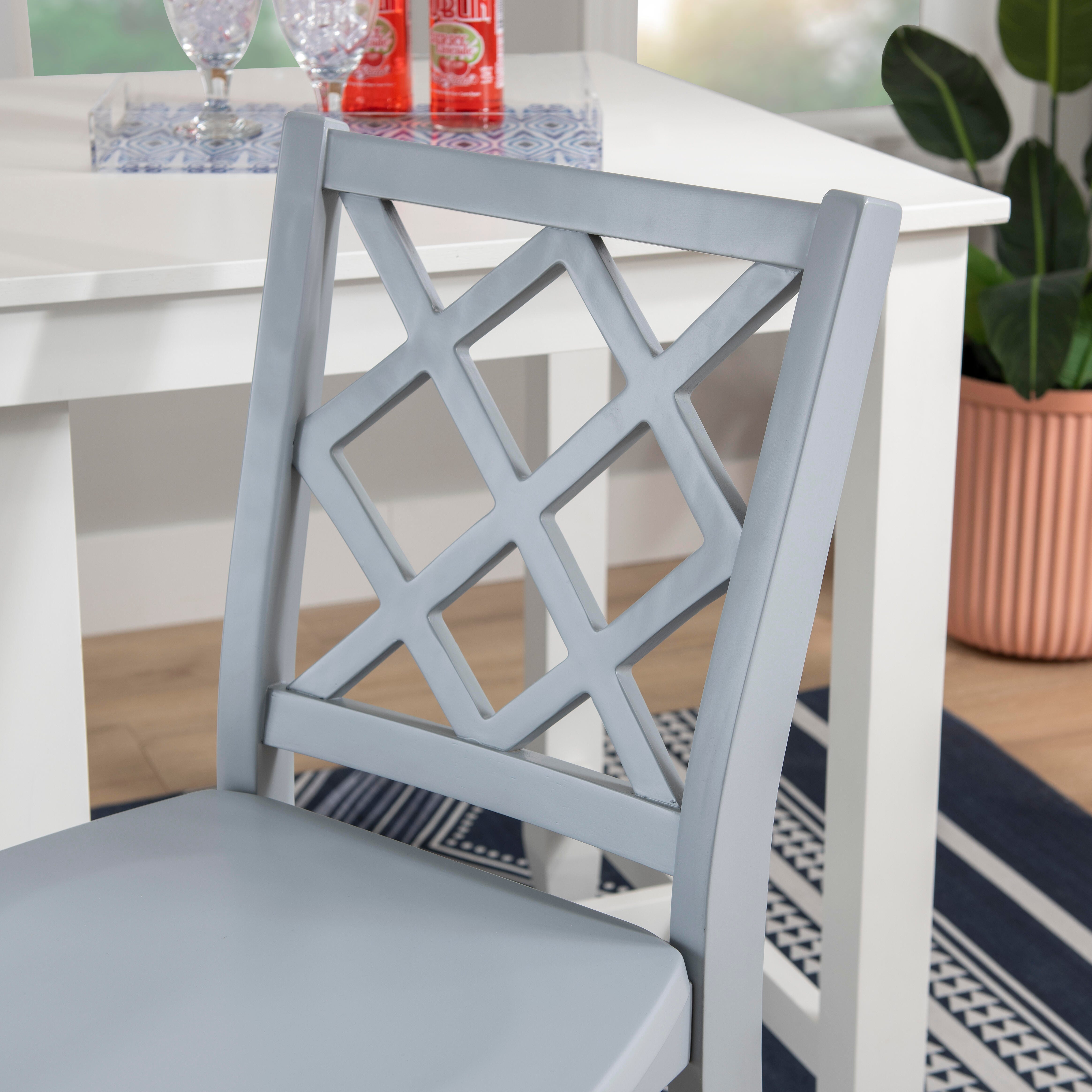 Linon Kolt Counter Height Dining Table and 2 Barstools, Gray, large