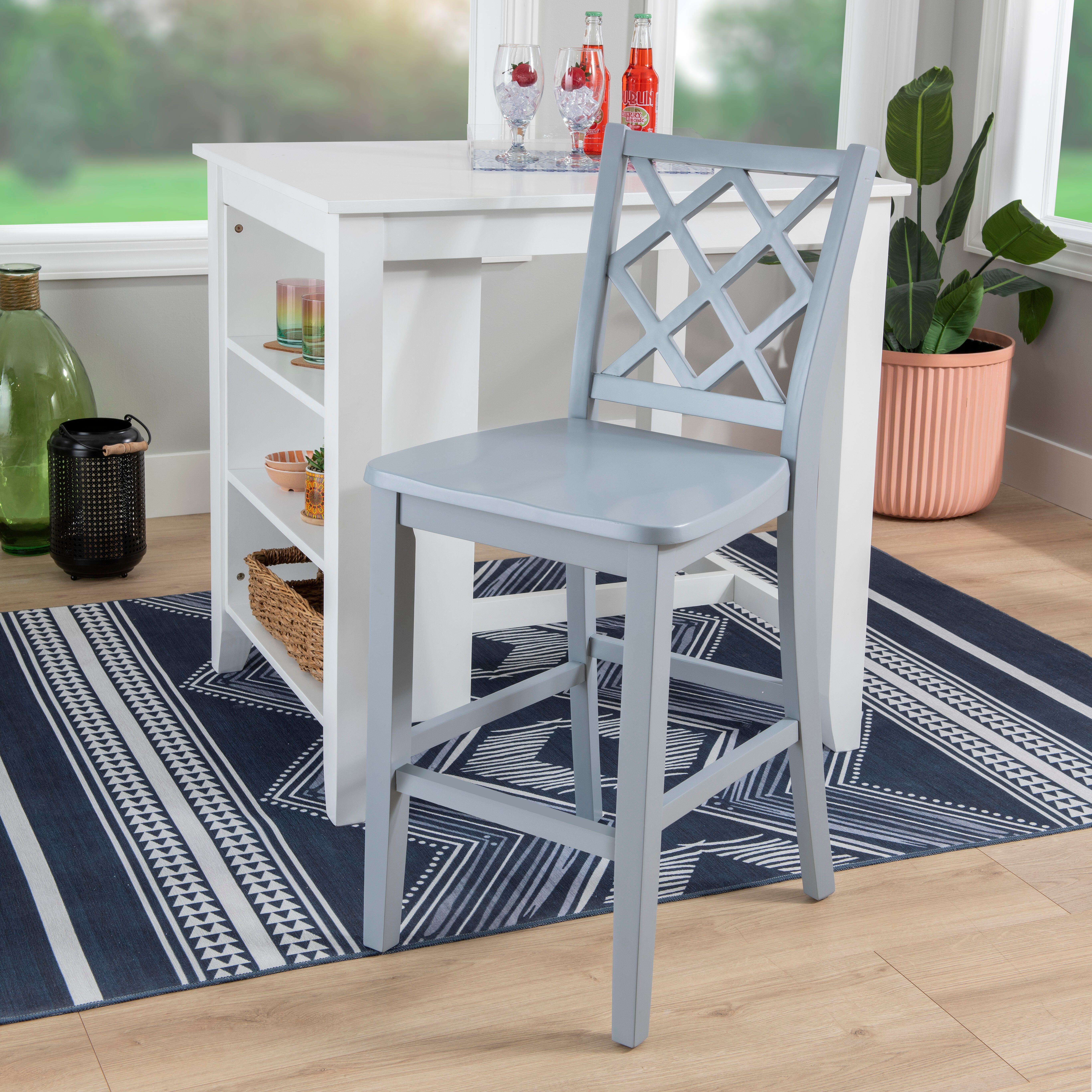 Linon Kolt Counter Height Dining Table and 2 Barstools, Gray, large