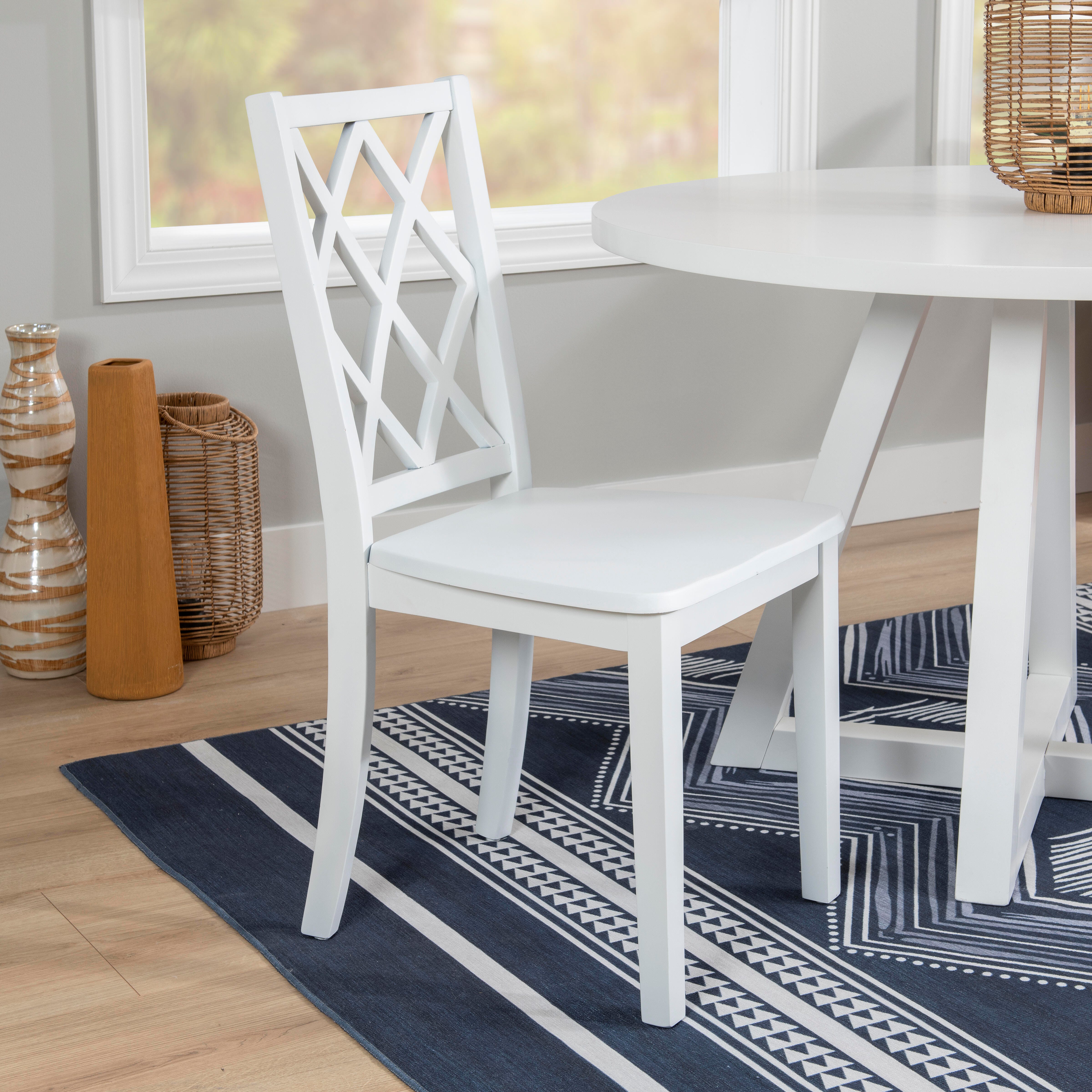 Linon Kolt Rectangular Dining Table and 4 Chairs, White, large