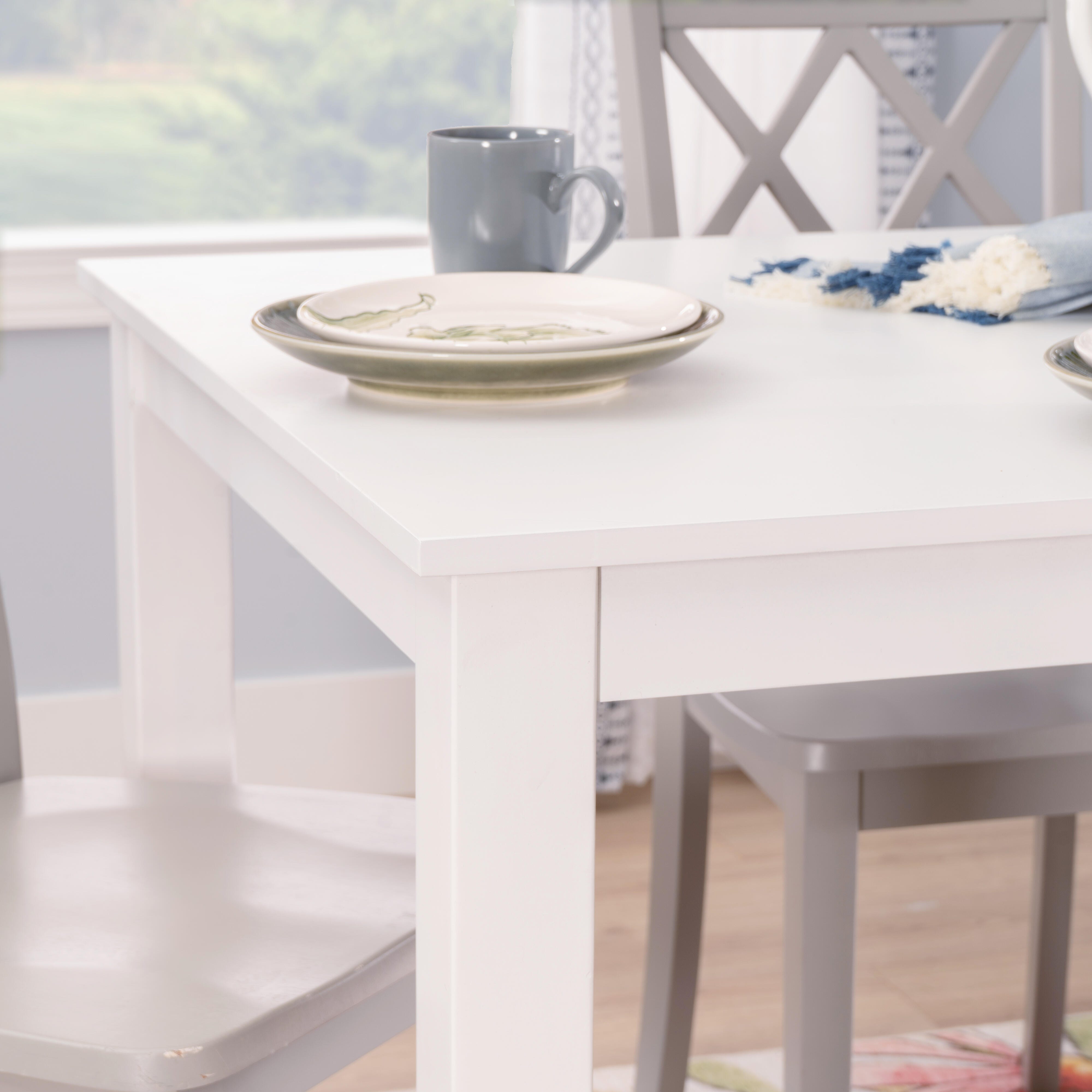 Linon Kolt Rectangular Dining Table and 4 Chairs, Gray, large