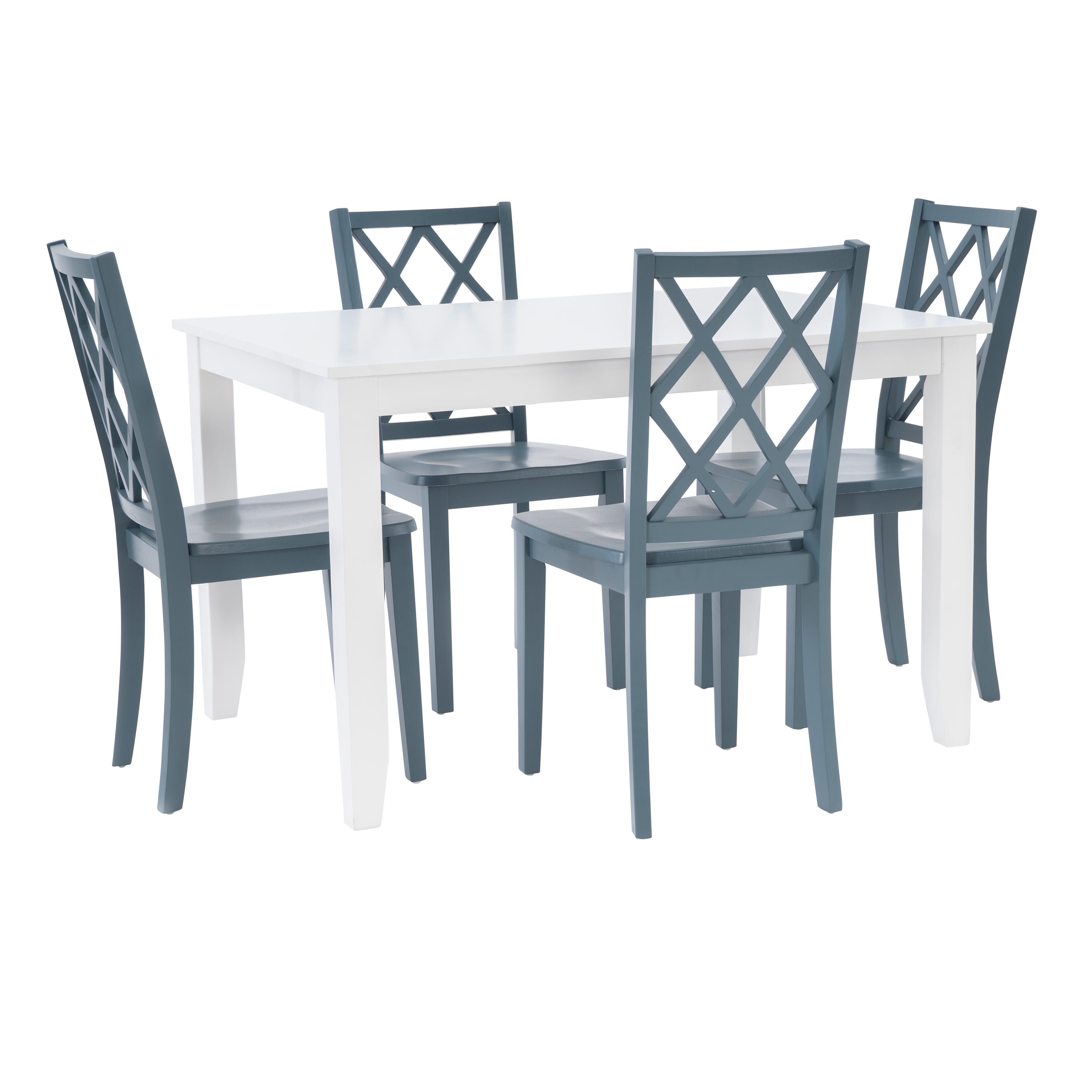 Linon Kolt Rectangular Dining Table and 4 Chairs, Graphite, large