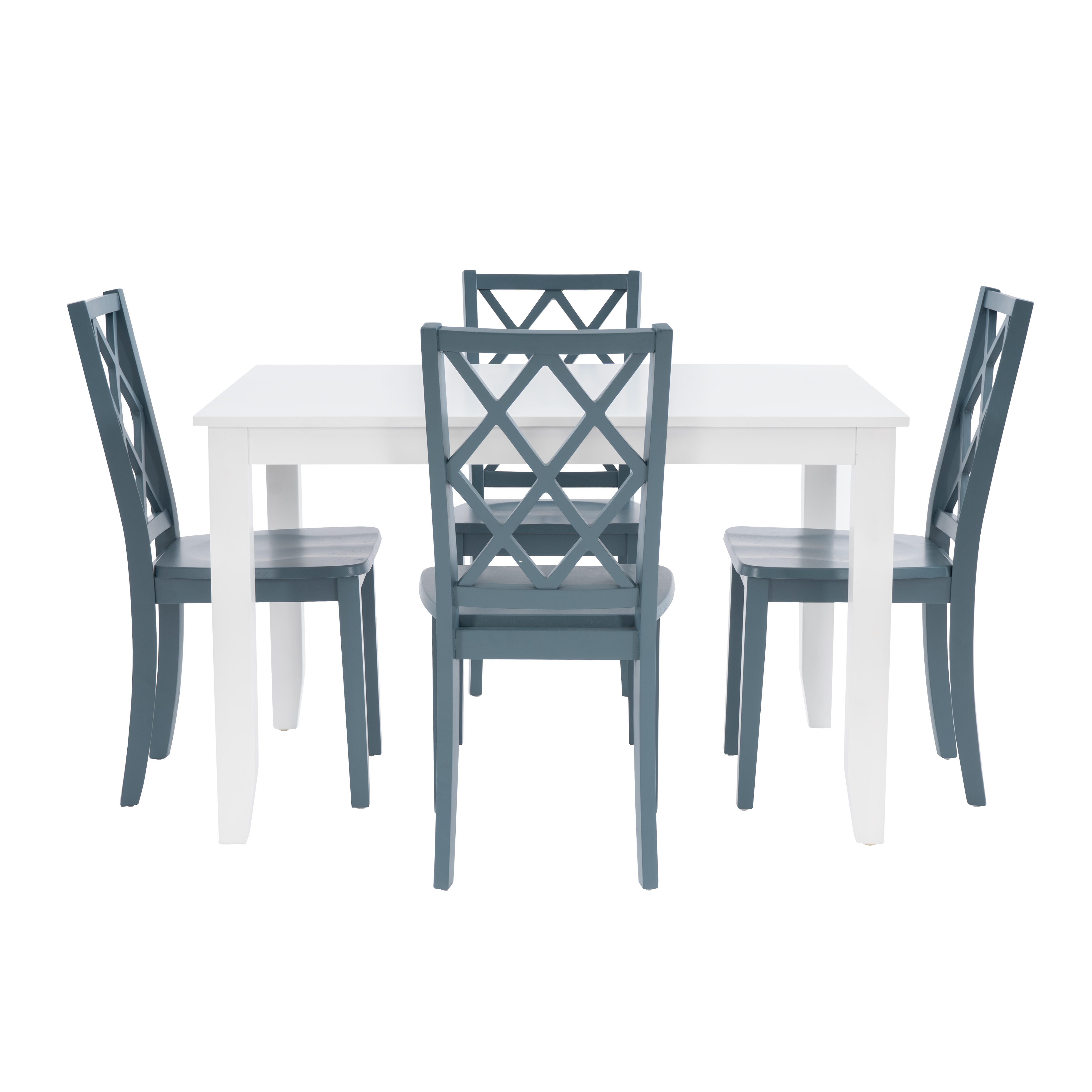Linon Kolt Rectangular Dining Table and 4 Chairs, Graphite, large