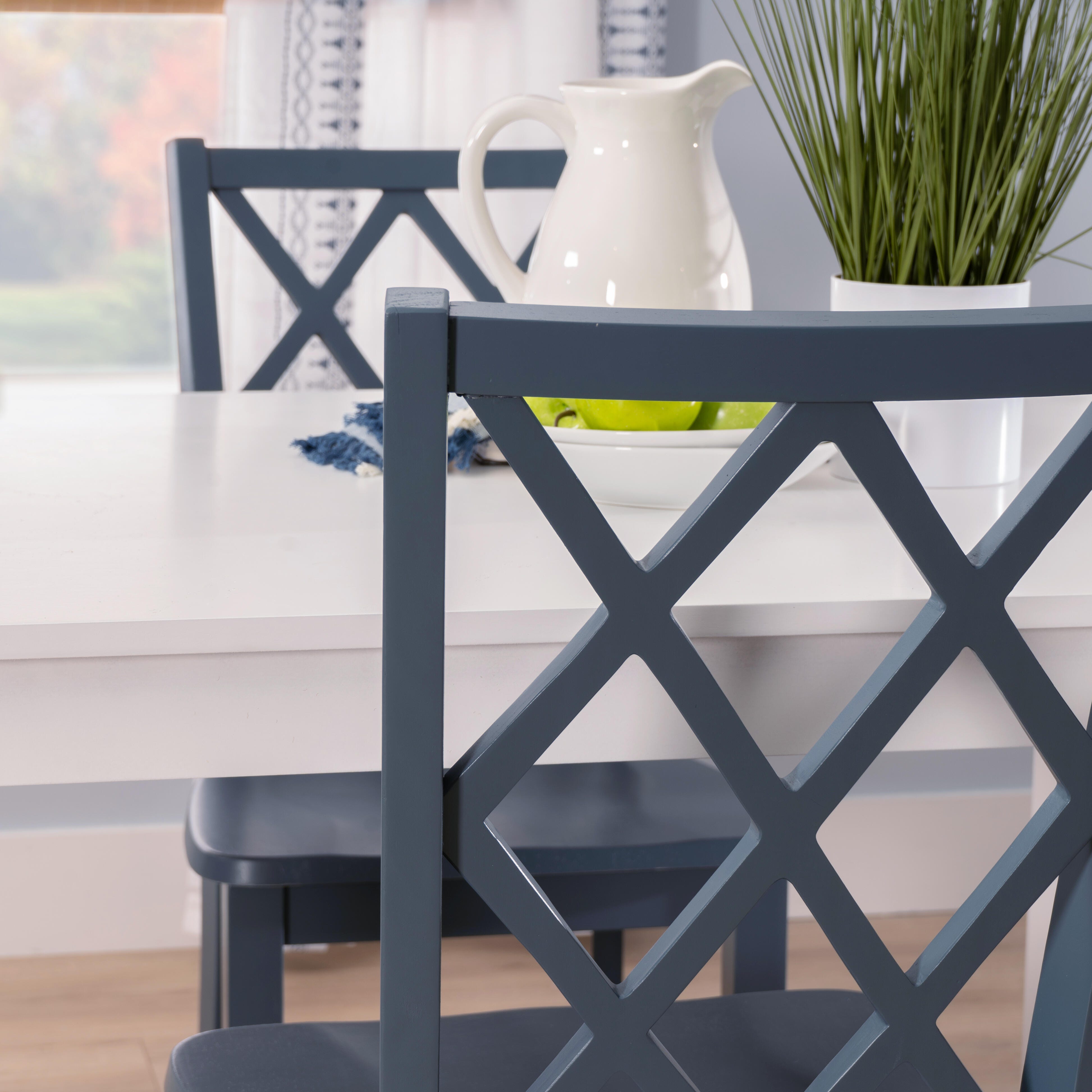 Linon Kolt Rectangular Dining Table and 4 Chairs, Graphite, large