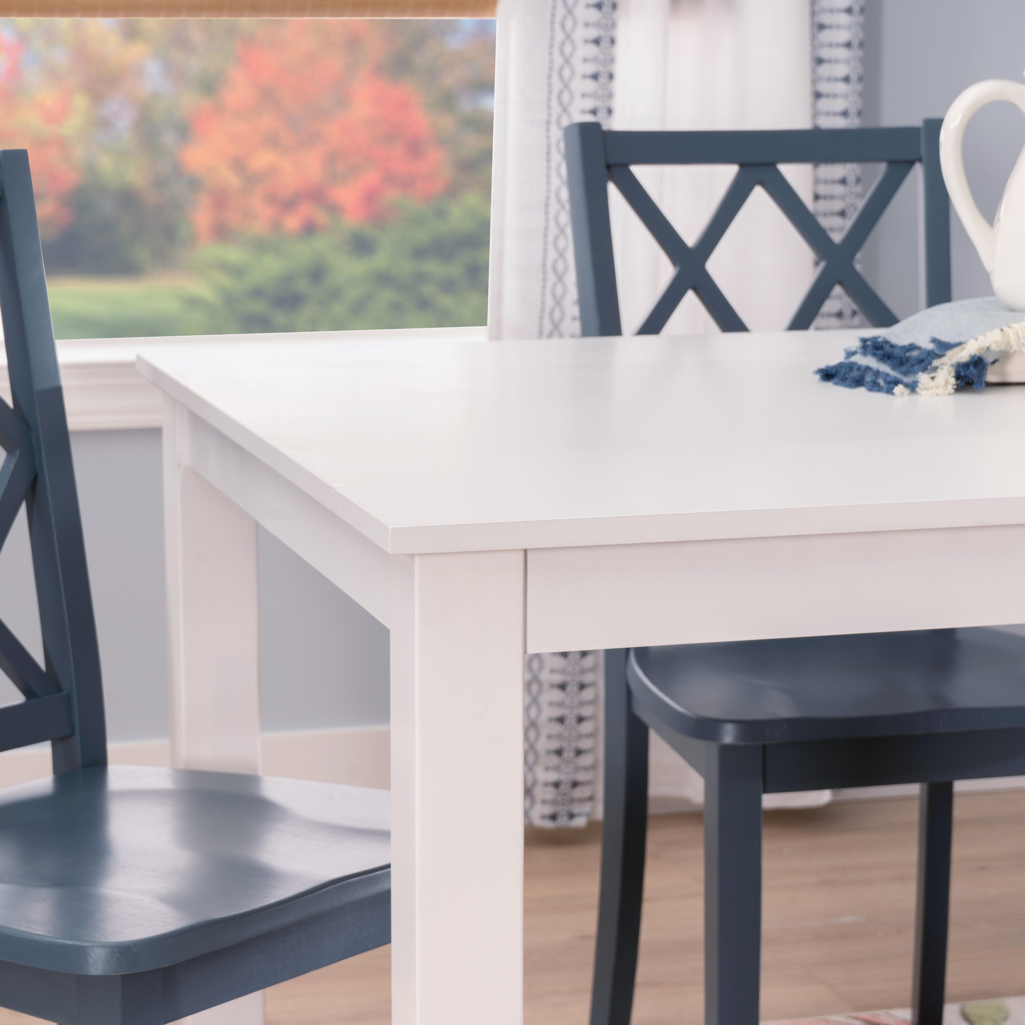 Linon Kolt Rectangular Dining Table and 4 Chairs, Graphite, large