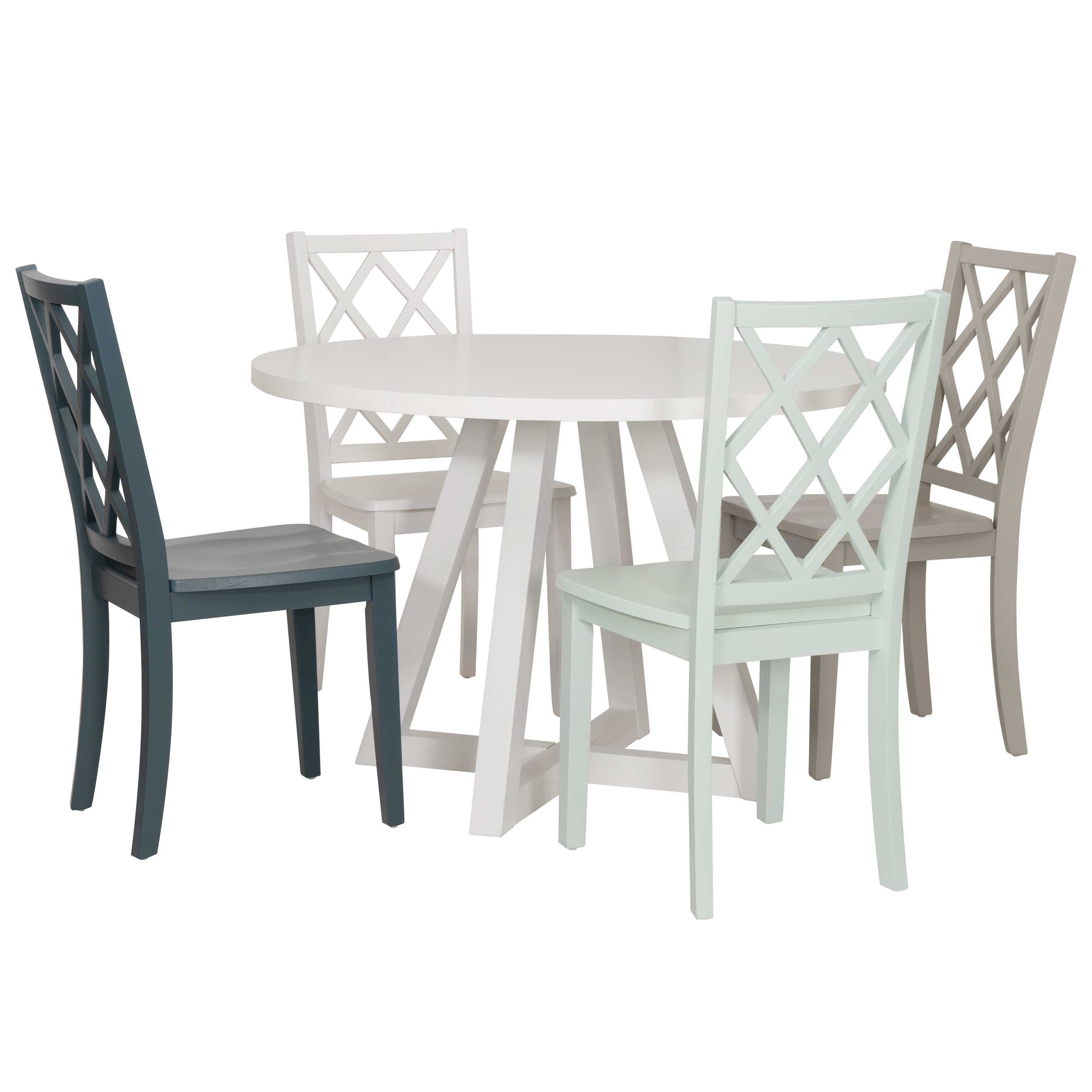 Linon Kolt Round Dining Table and 4 Chairs, Multi, large