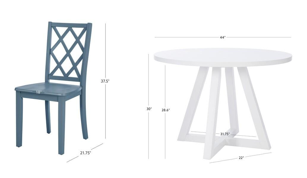 Linon Kolt Round Dining Table and 4 Chairs, Graphite, large